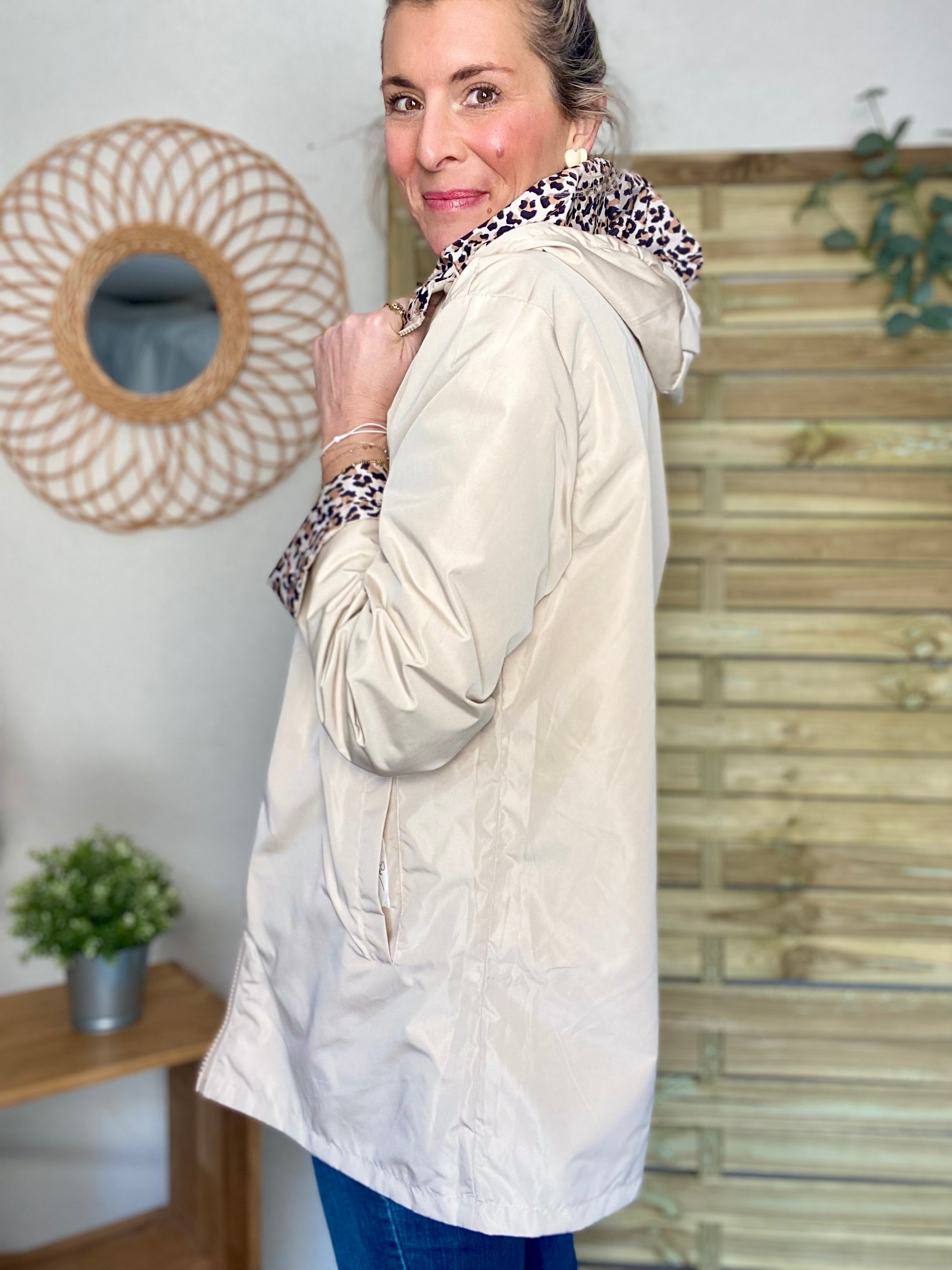 Imperméable réversible mi-long ALICE - Léo 🐆 / Beige