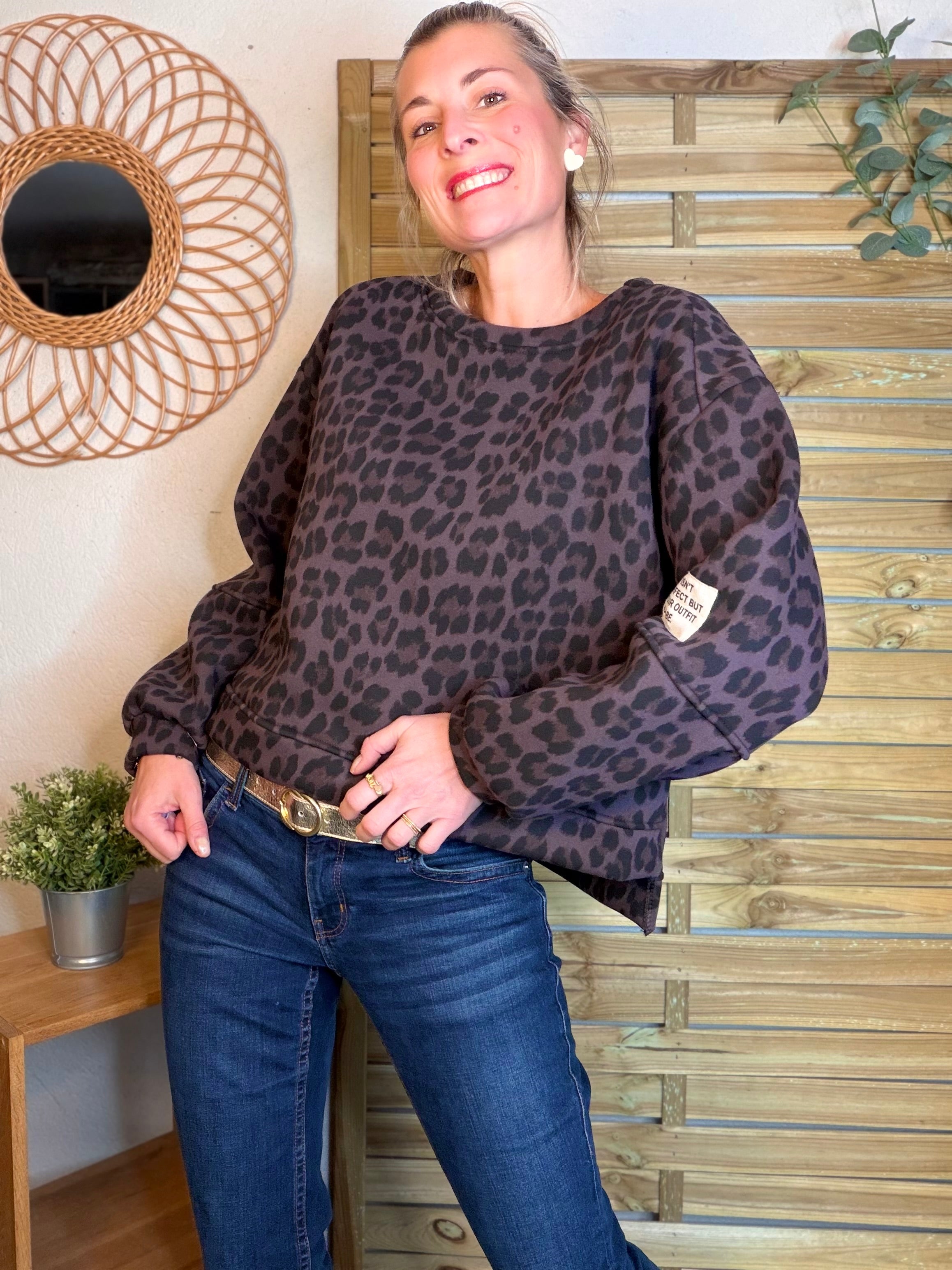 Sweat molleton imprimé Léo 🐆 MANON