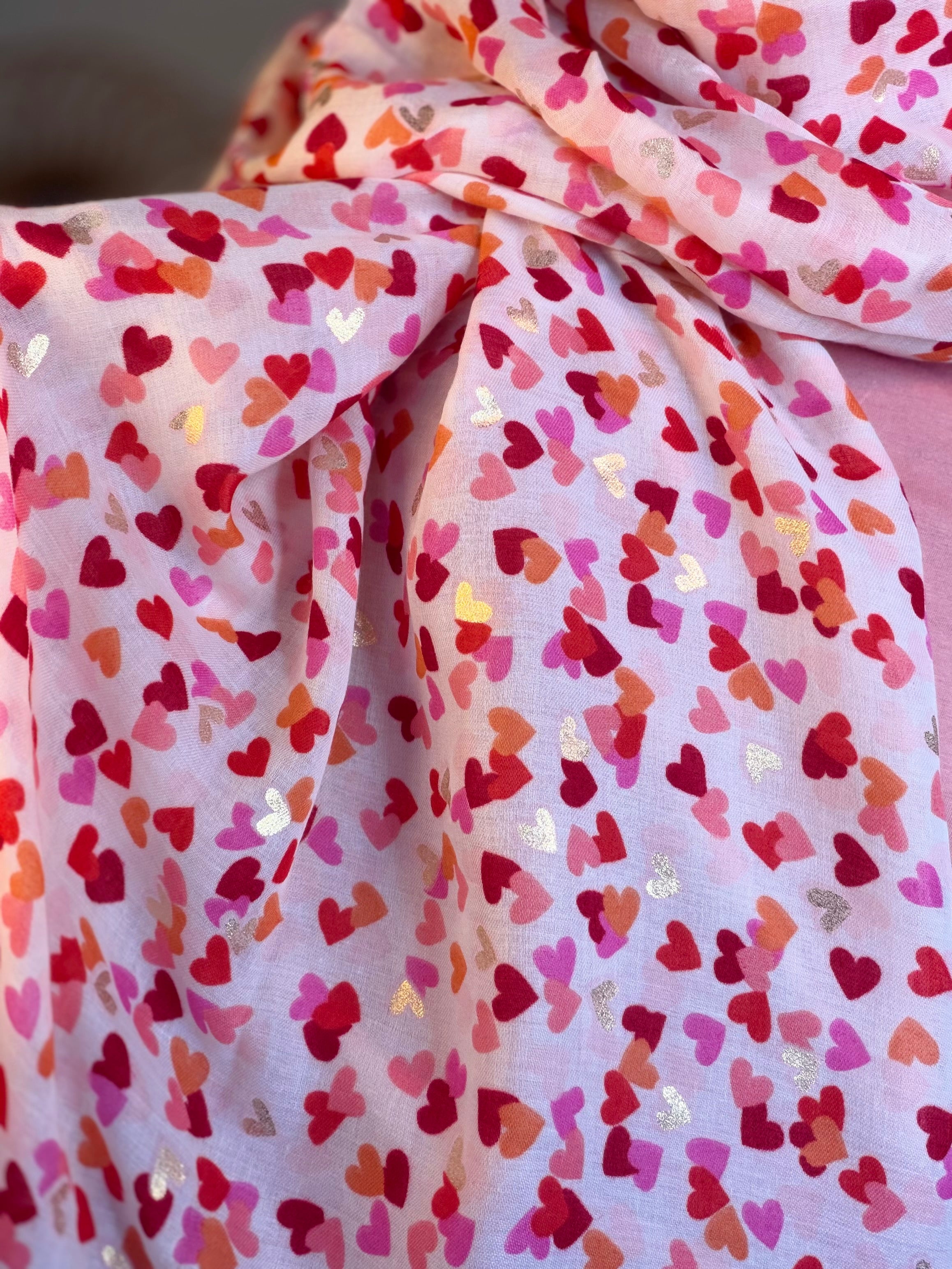 Foulard Cœurs SIGRID - Rouge Rose ❤️💛🩷