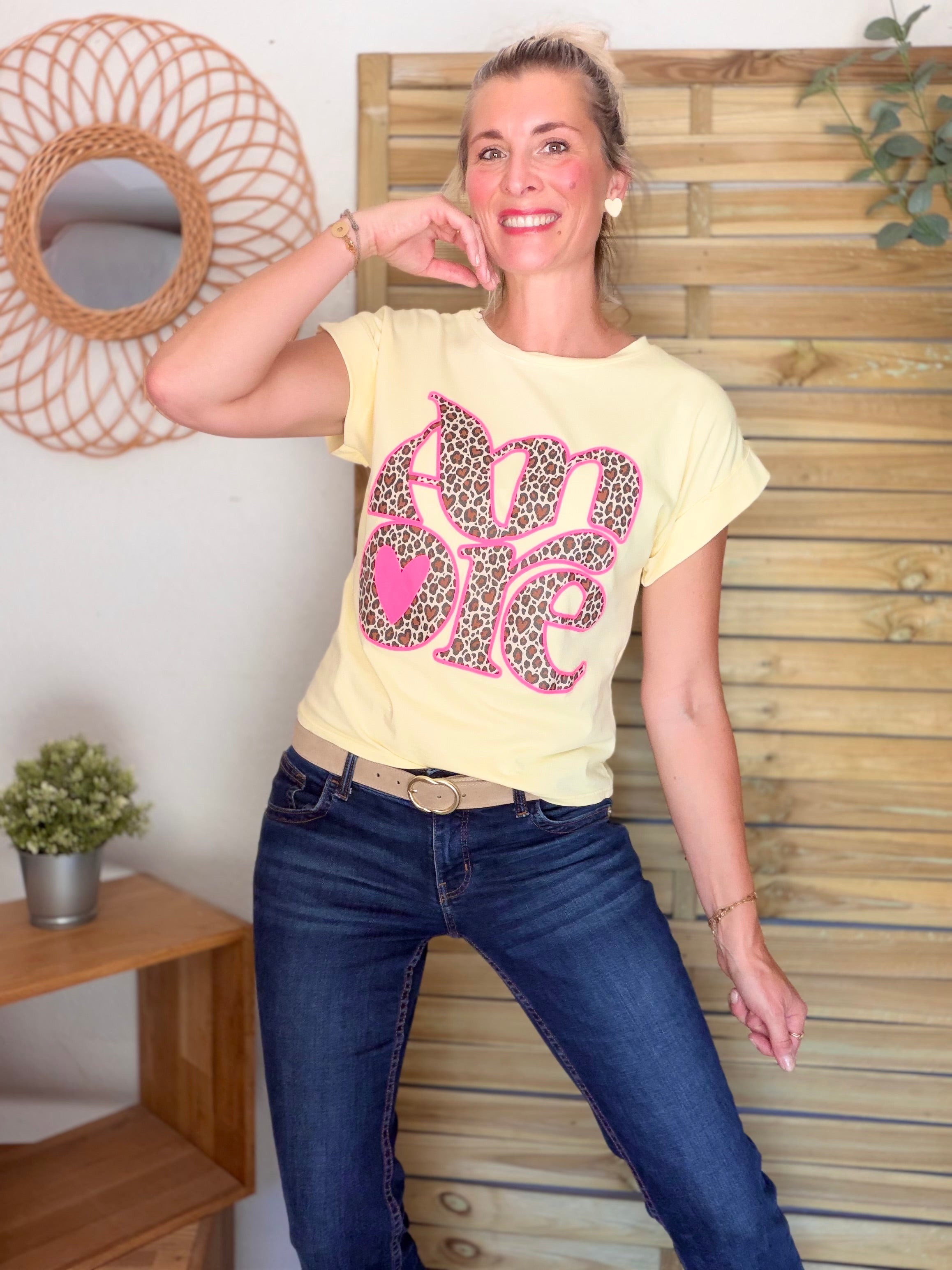 Tee shirt AMORE Léo URSULA Jaune