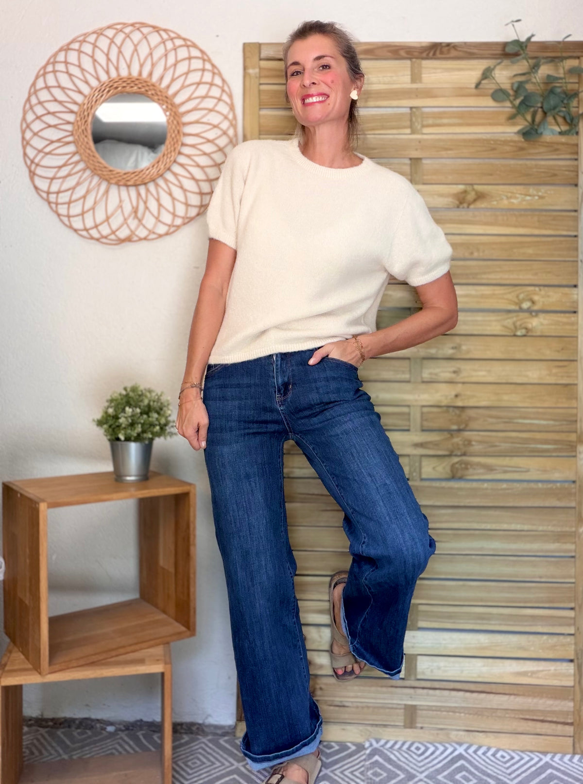 Pull laine et alpaga PEGGY - Écru