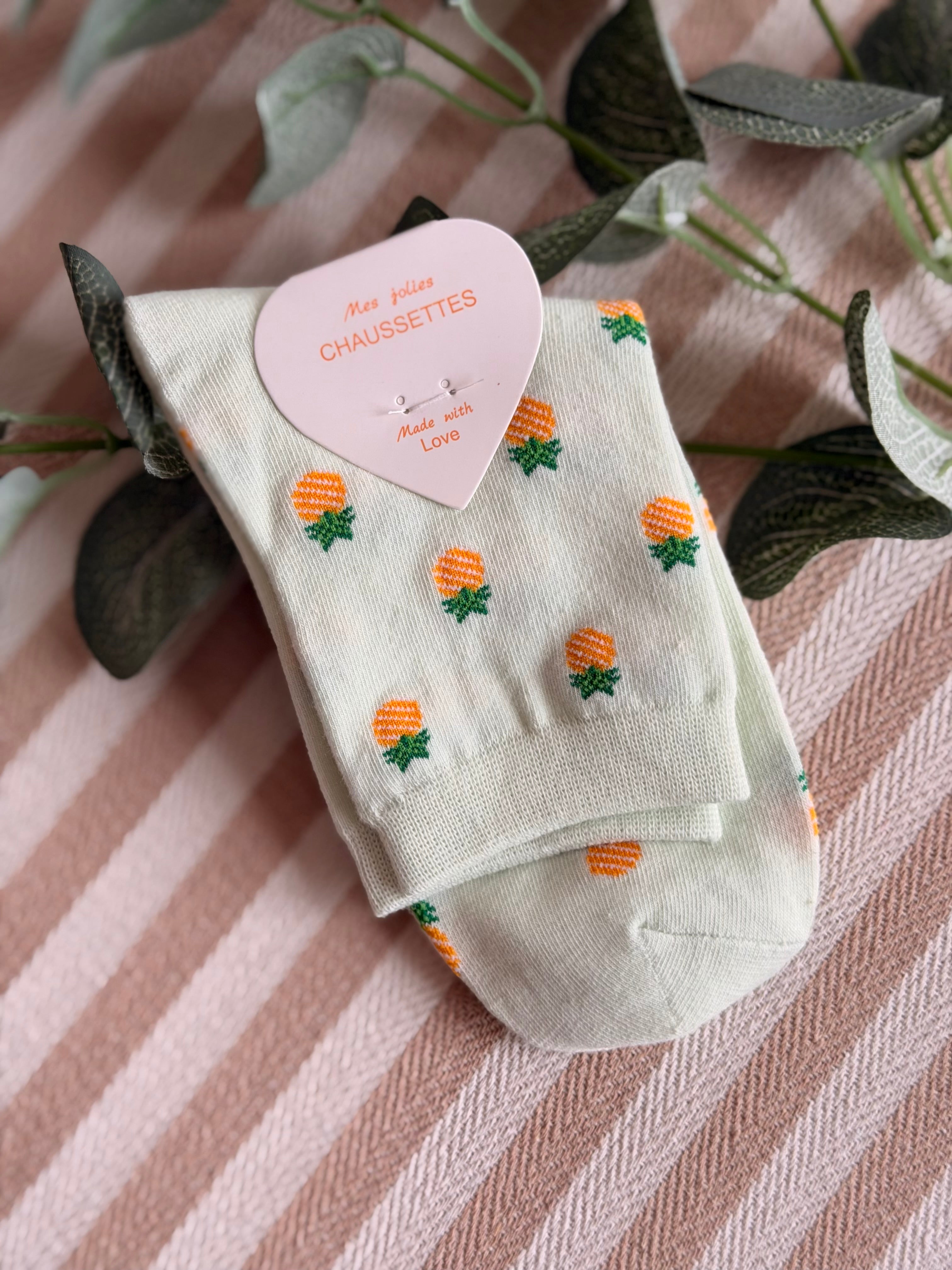 Chaussettes ZAZA - Motifs 🍋🍓🍒🍍💄
