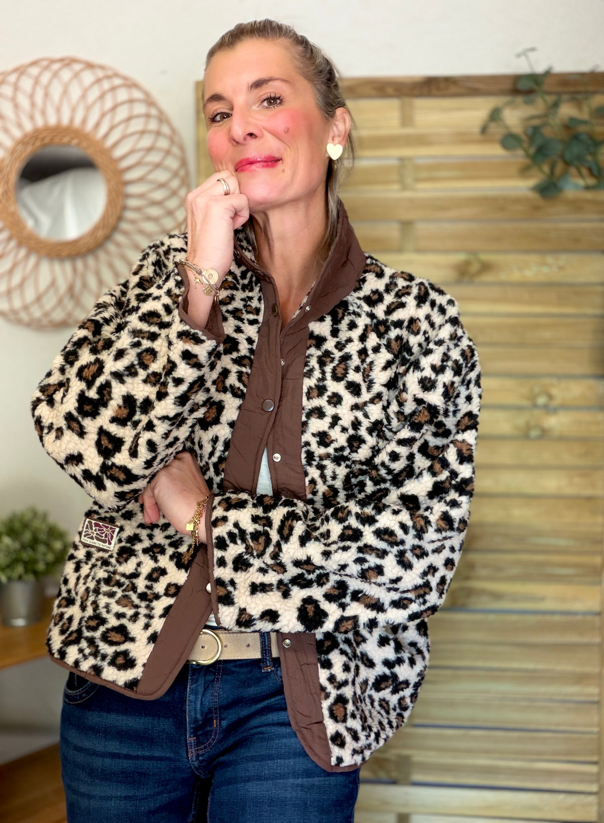 Veste matelassée réversible Sherpa AMÉLIE Choco / Léo
