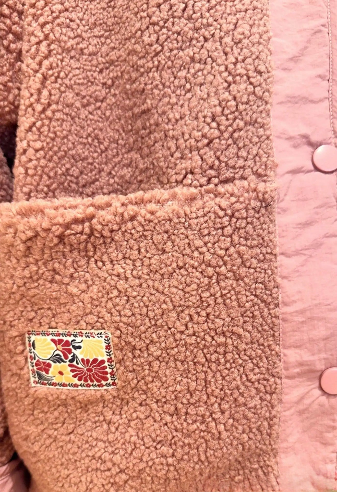 Veste matelassée réversible Sherpa AMÉLIE Vieux rose