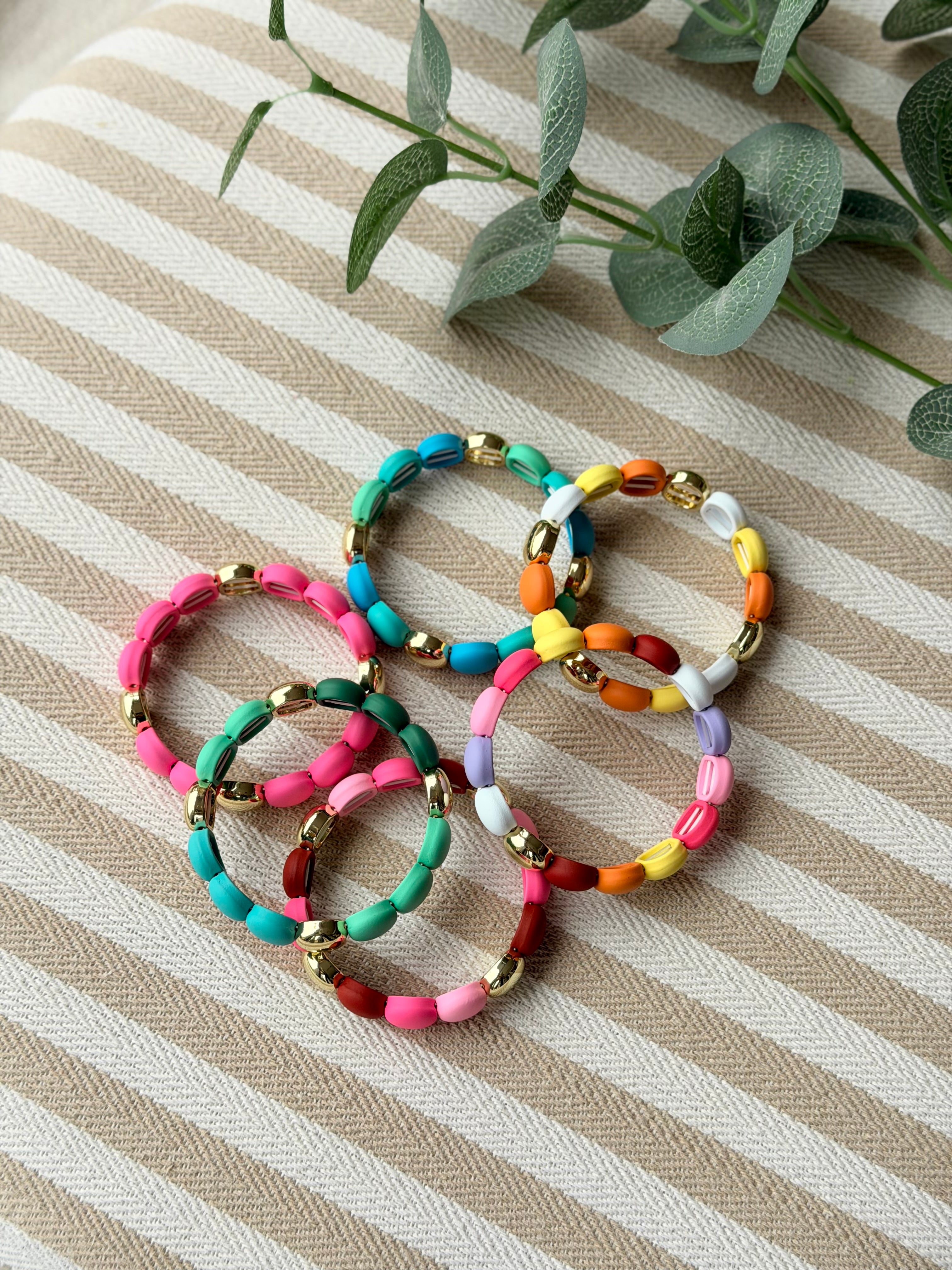 Bracelet élastiqué perles plates NINA