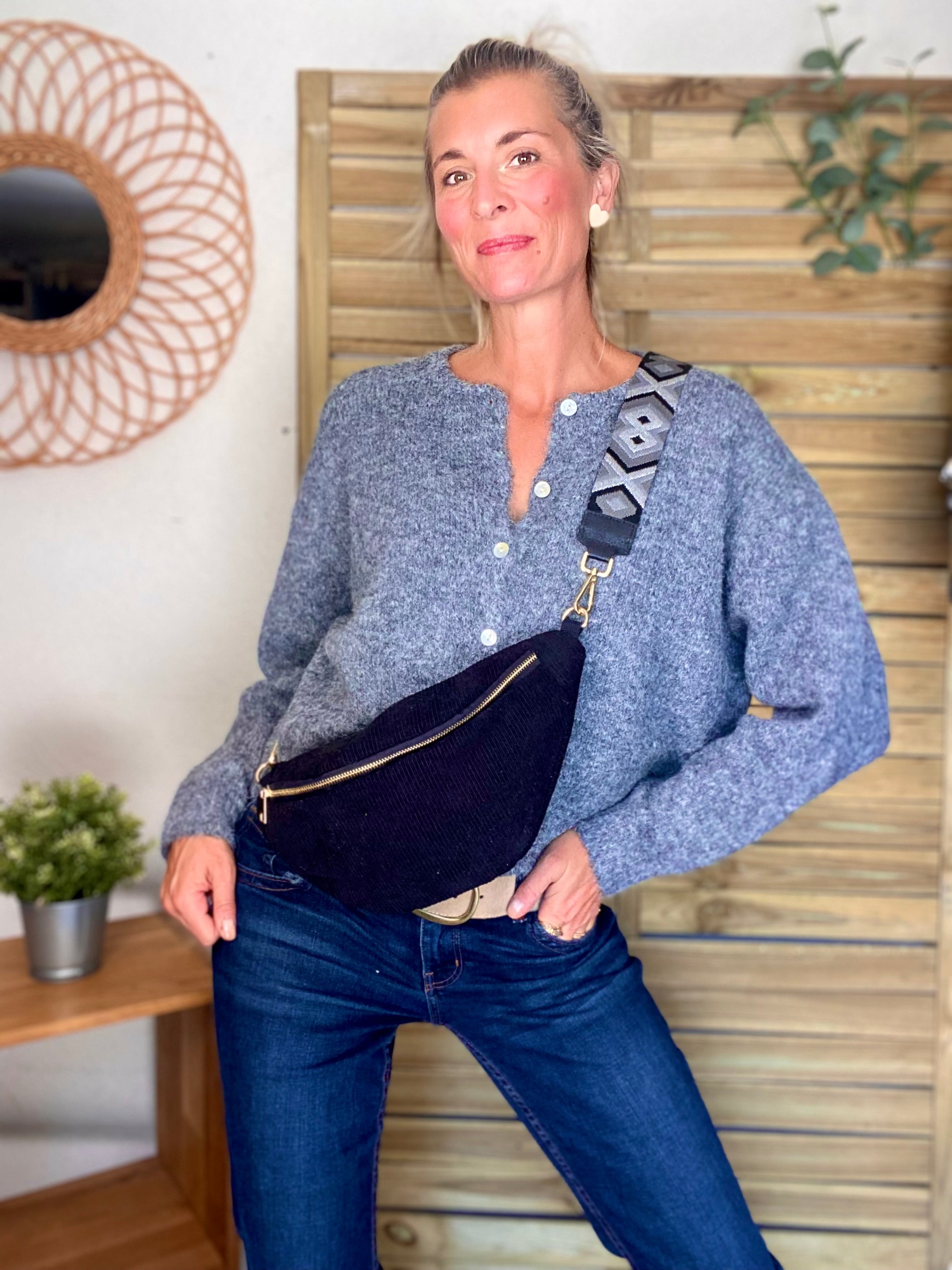 Gilet en maille SYDNEY - Gris chiné