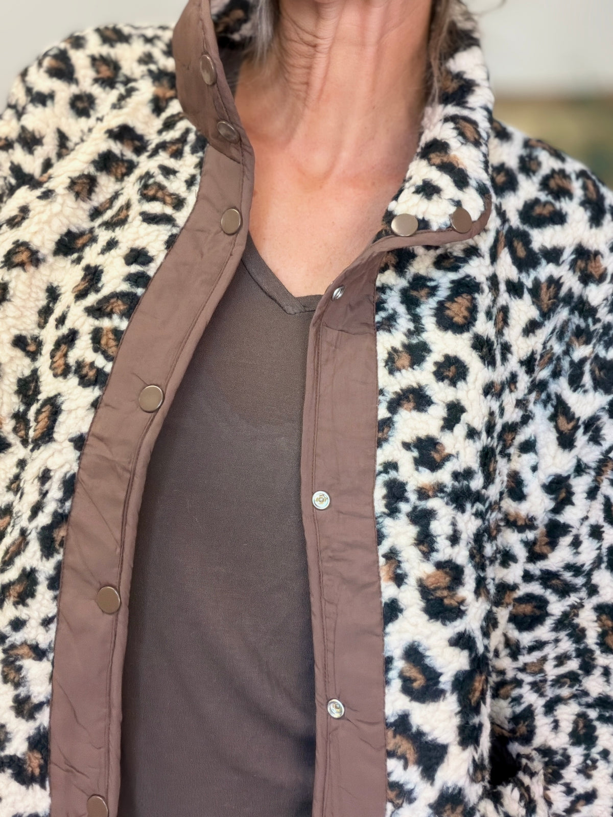 Veste matelassée réversible Sherpa AMÉLIE Choco / Léo