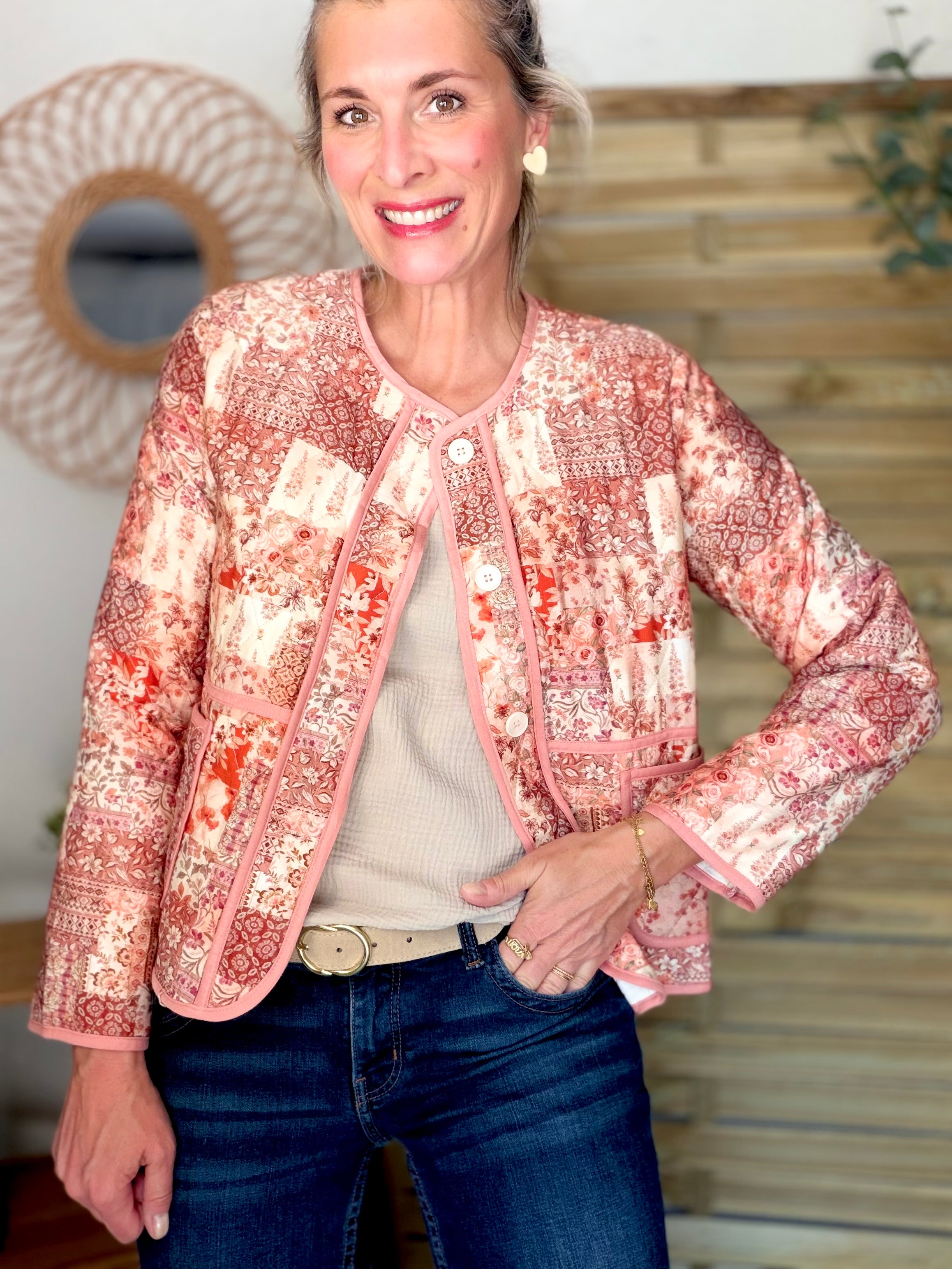 Veste courte Patchwork matelassée légère ADELAÏDE