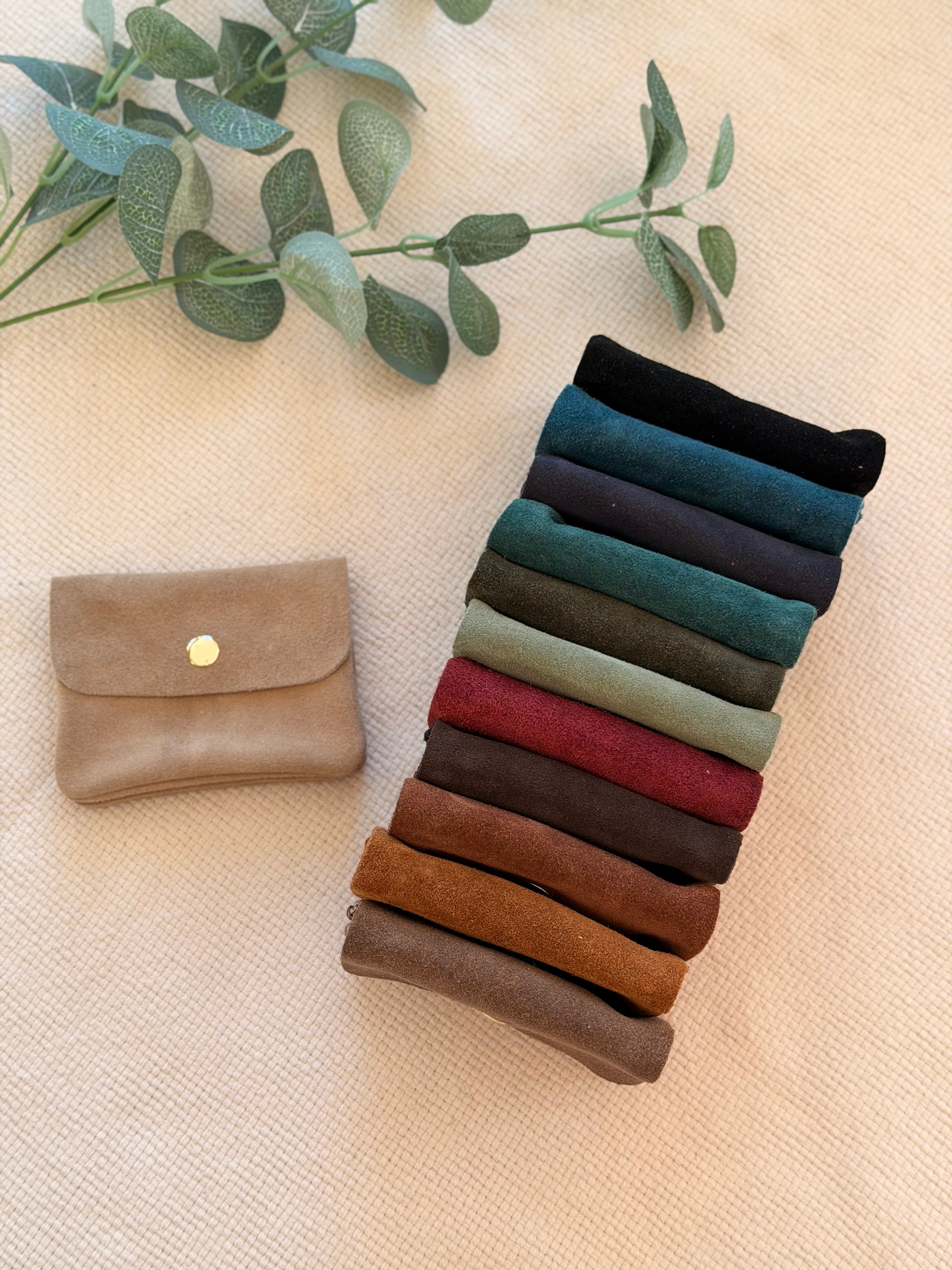 Porte monnaie / porte carte en cuir daim ACHILLE