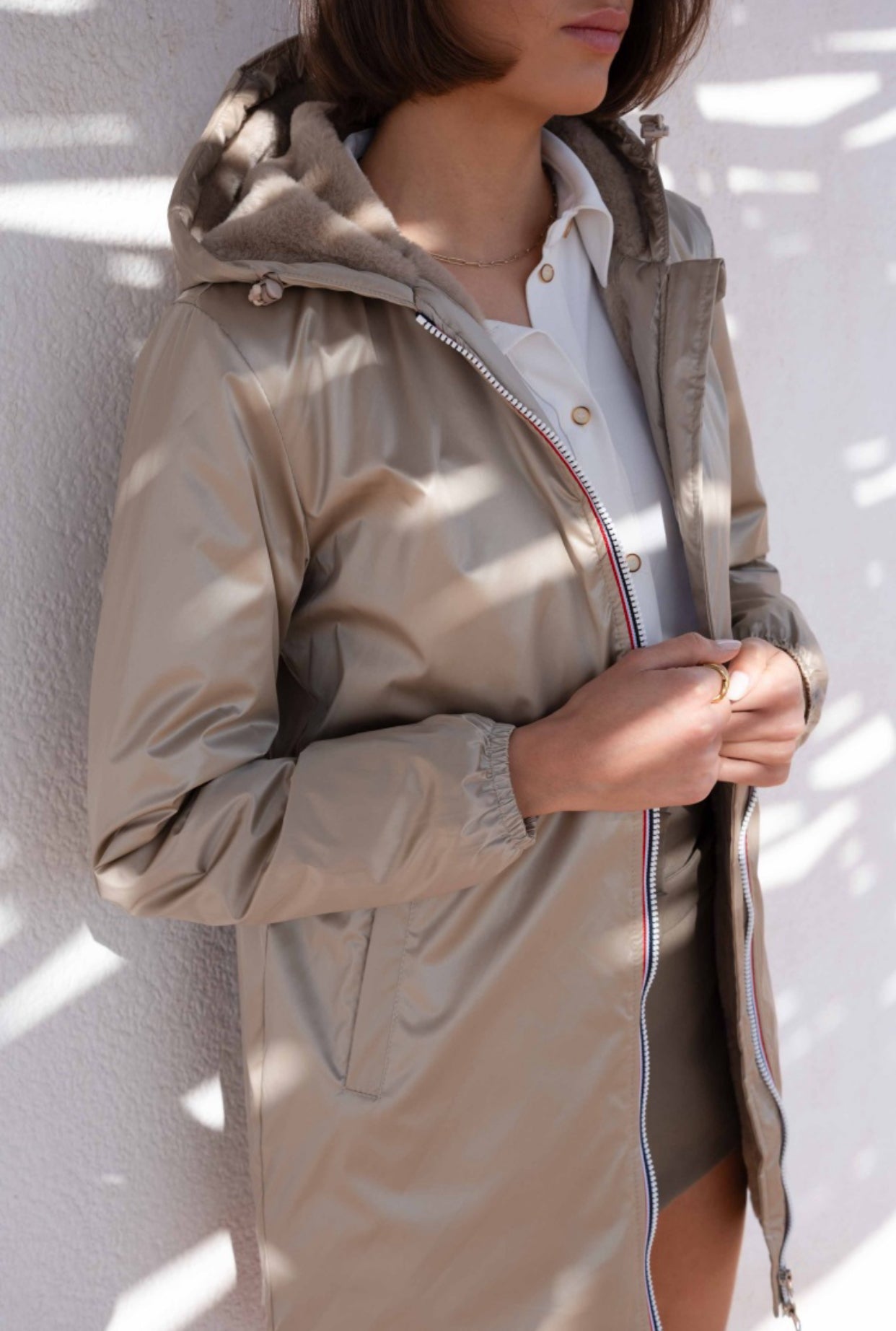 RETOUR EN STOCK 20/11 - Parka Imperméable LOUISE LONG fourré - Sable irisé - Laura Jo