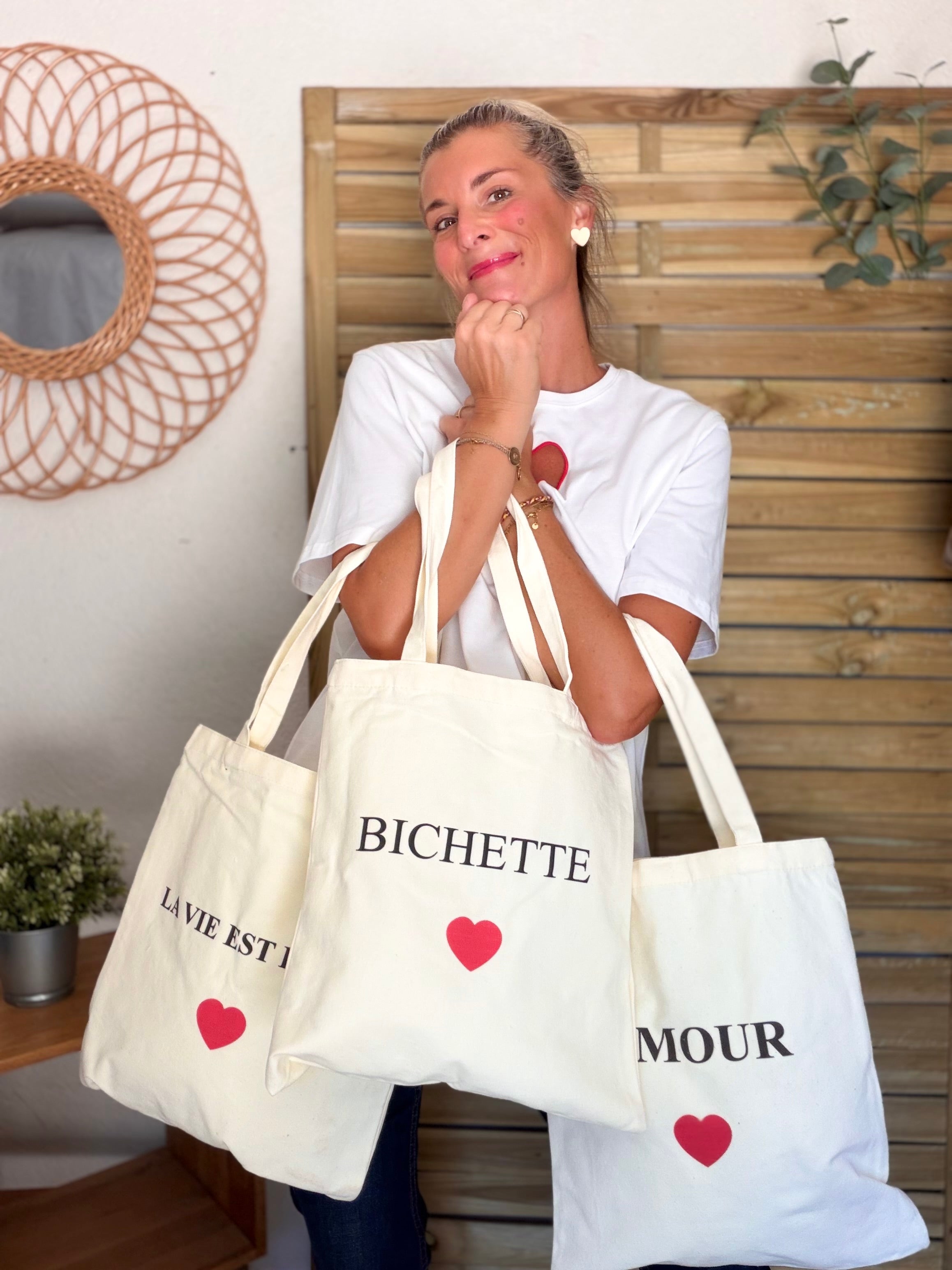 Tote bag LOLITA - AMOUR • BICHETTE • VIE EST BELLE