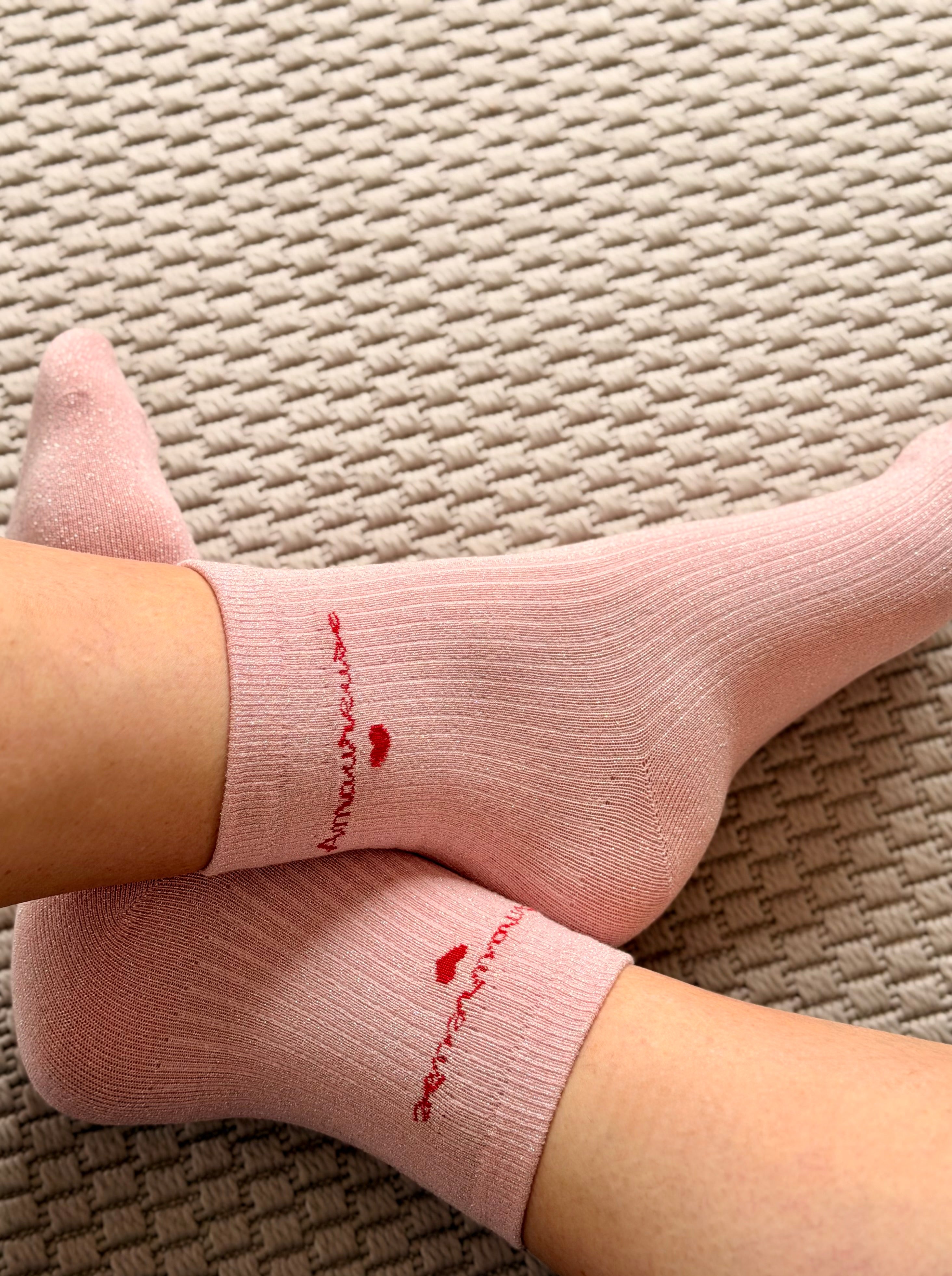 Chaussettes scintillantes glitter ZIA - Maîtresse / Maman / Amoureuse