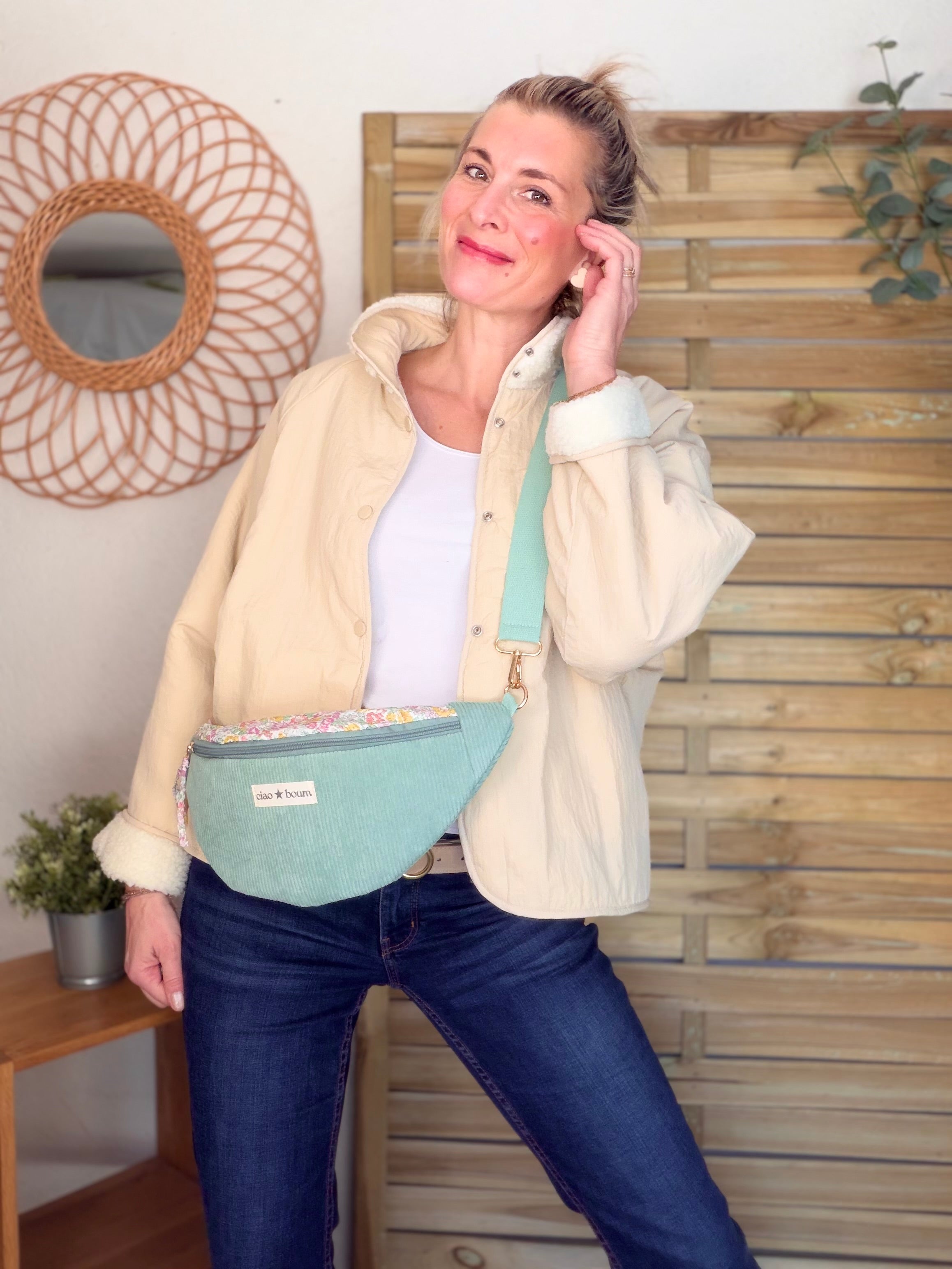 Veste matelassée réversible Sherpa AMÉLIE Beige