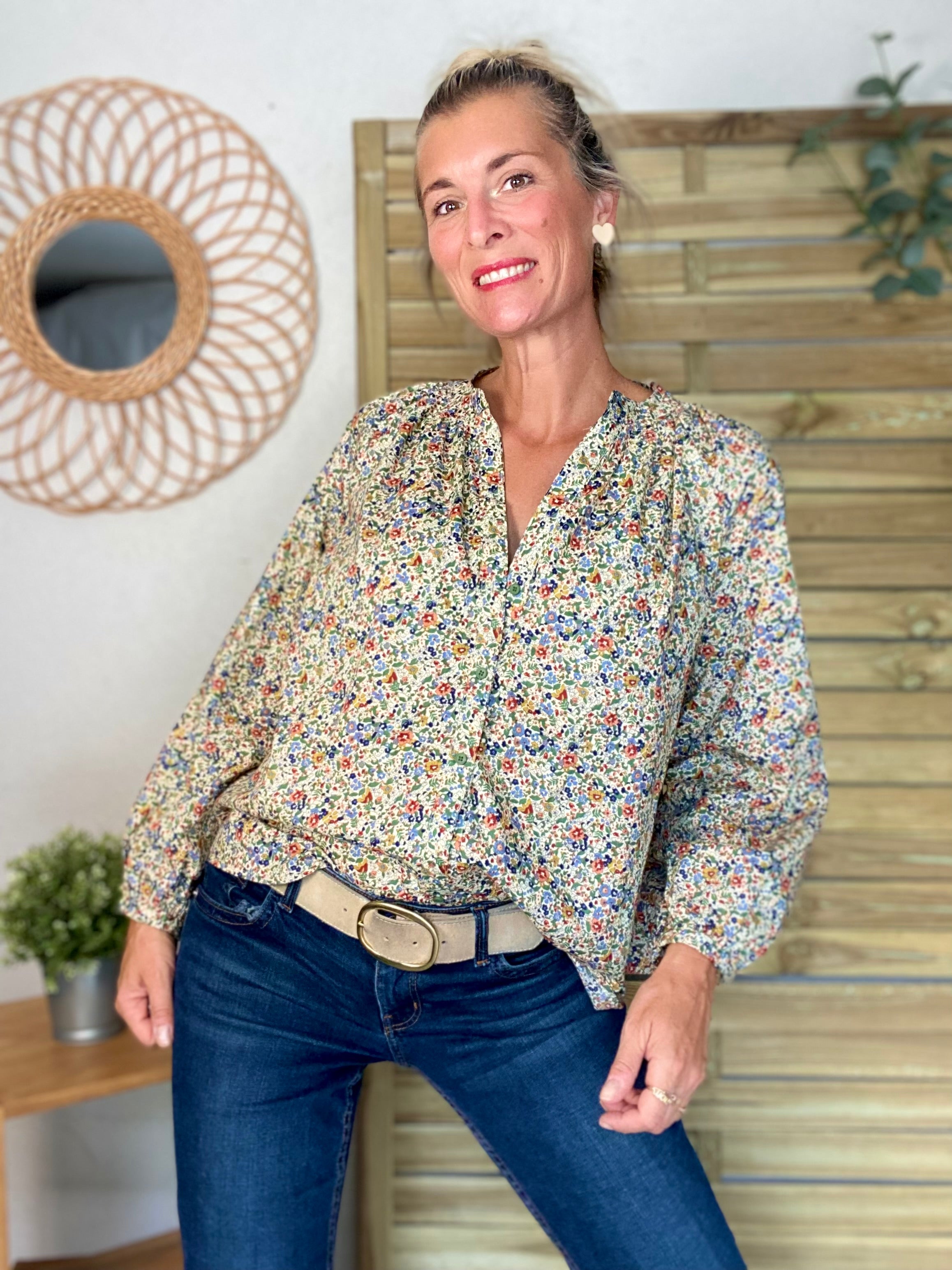 Chemise ample Liberty vert SYBILLE