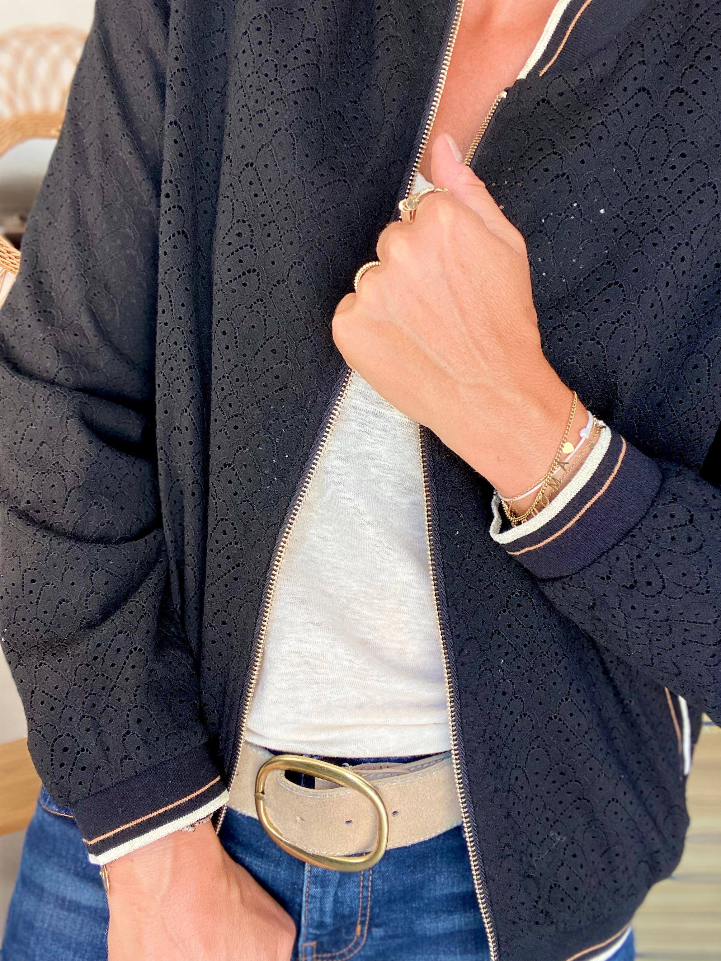 Veste bombers en crochet MAXANCE