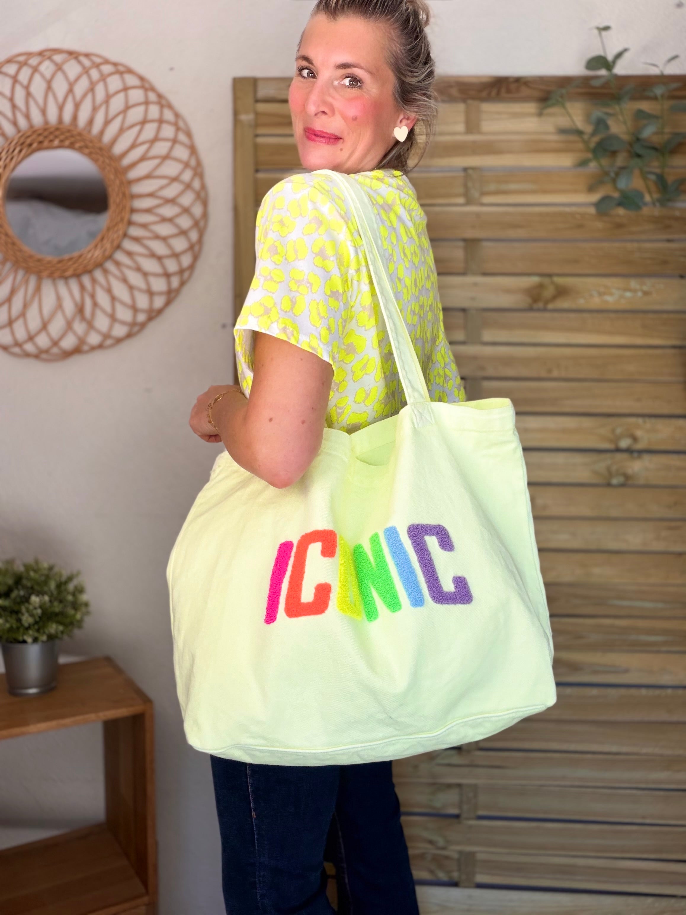 Grand cabas Tote bag ICONIC Jaune VANINA