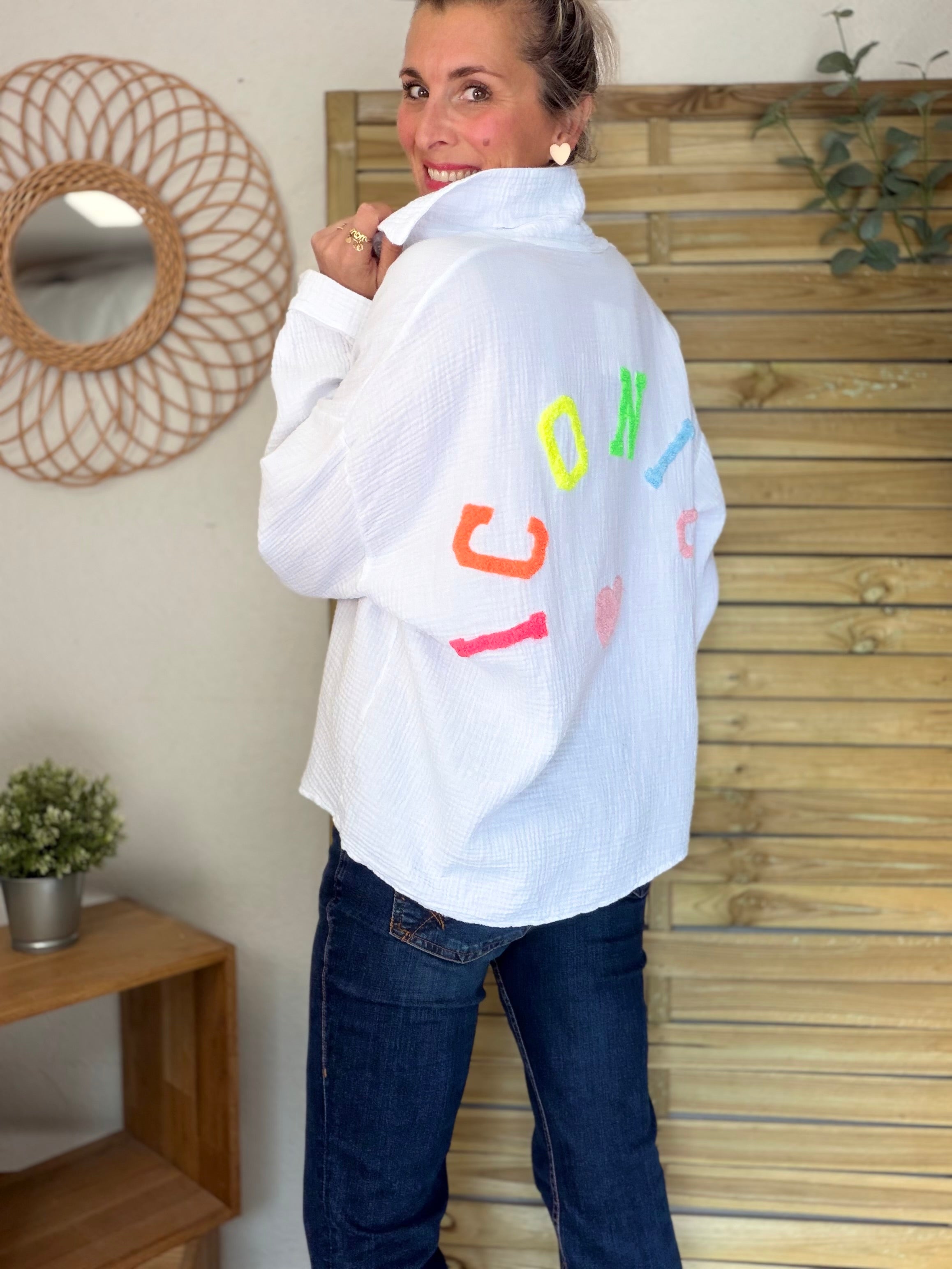 Chemise en gaze de coton ICONIC - ALANIS Blanc