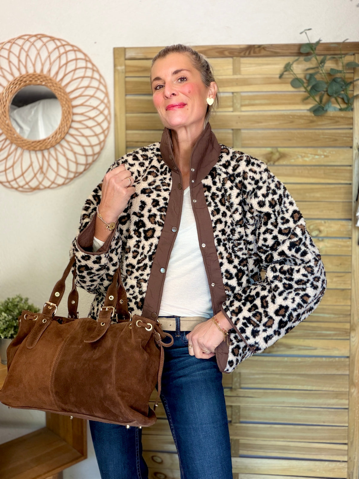 Veste matelassée réversible Sherpa AMÉLIE Choco / Léo