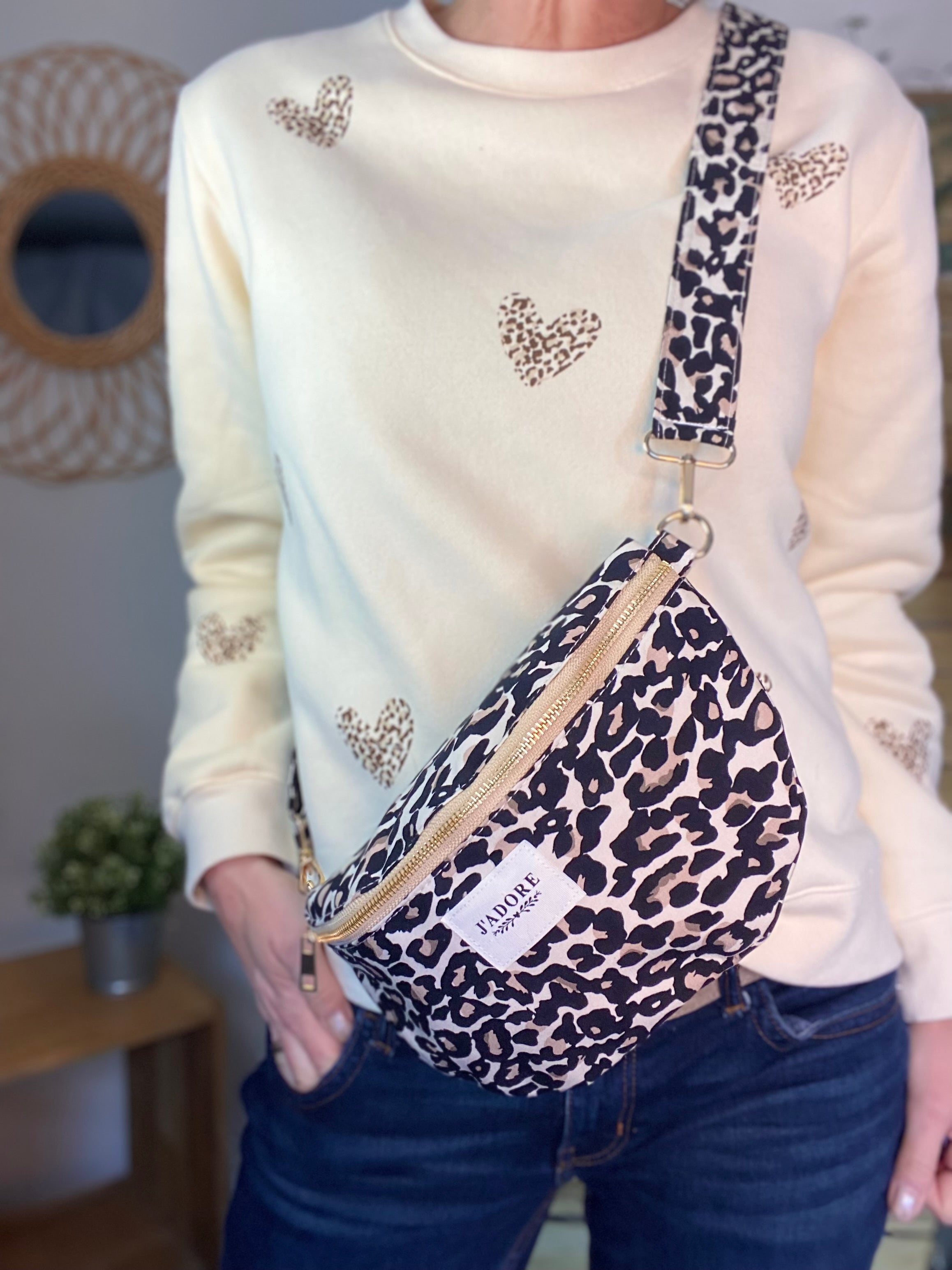 Sac banane L - BONNIE - Léo beige 🐆