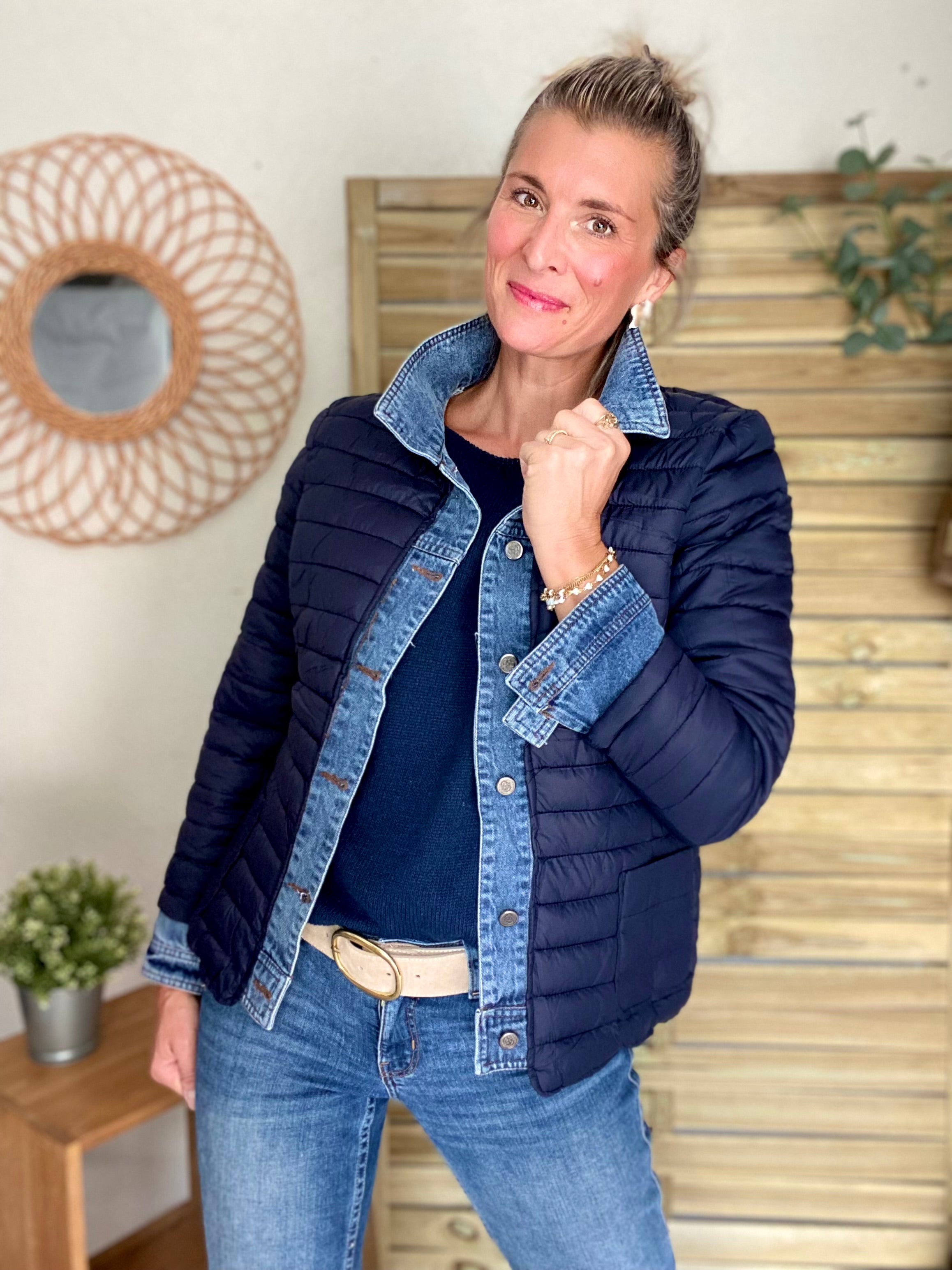 Veste Jean / Doudoune légère JACKIE - Bleu marine