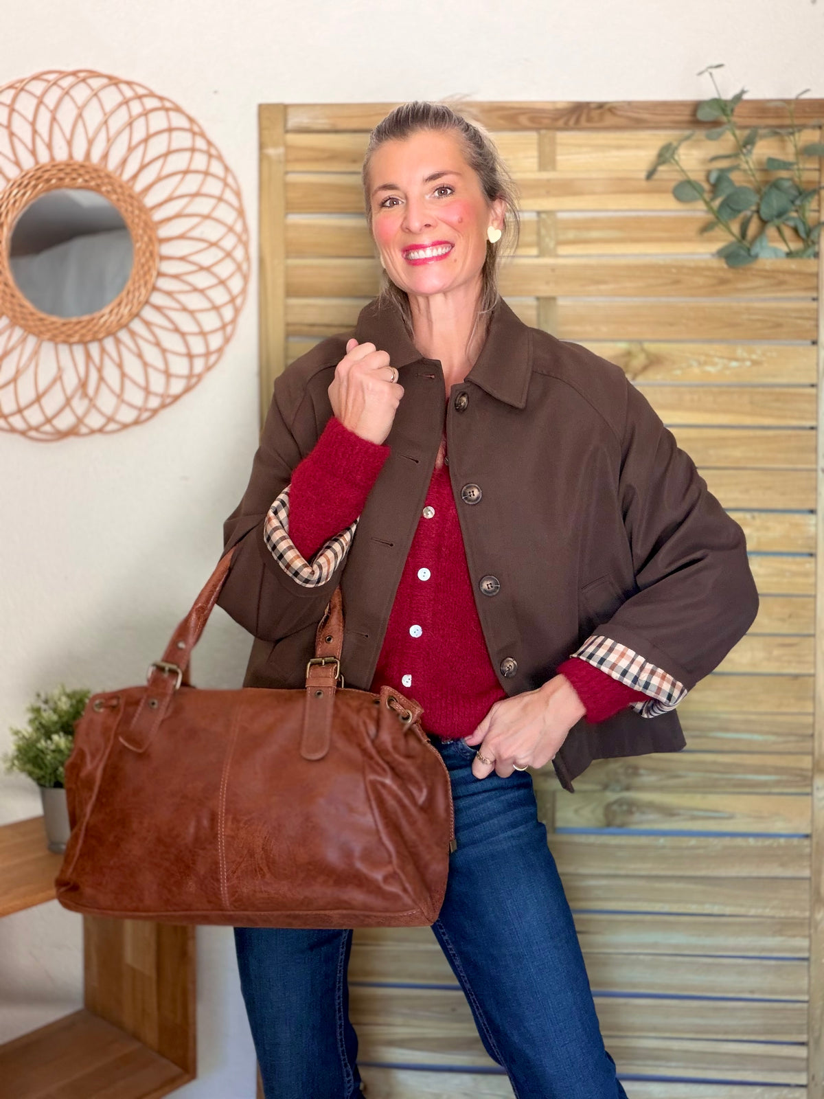 Gilet en maille MERYL - Cerise