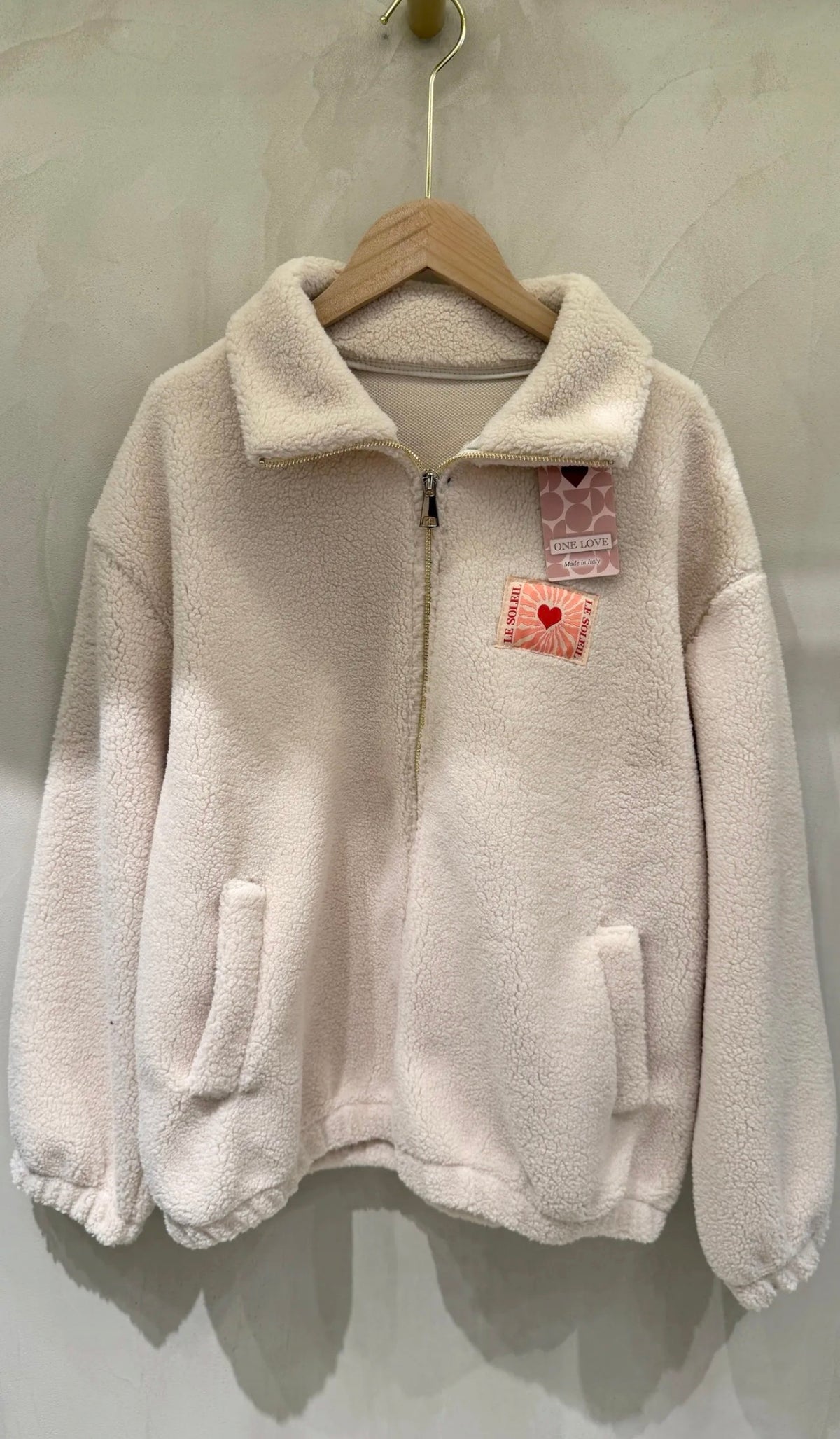⚡️ARRIVAGE • Veste Sherpa zippée « Soleil » DORO Écru