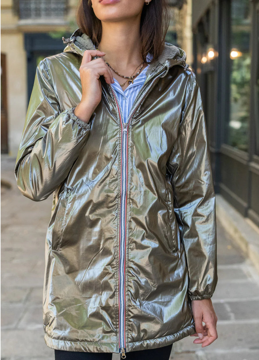 Parka Imperméable LOUISE LONG fourré - Bronze - Laura Jo