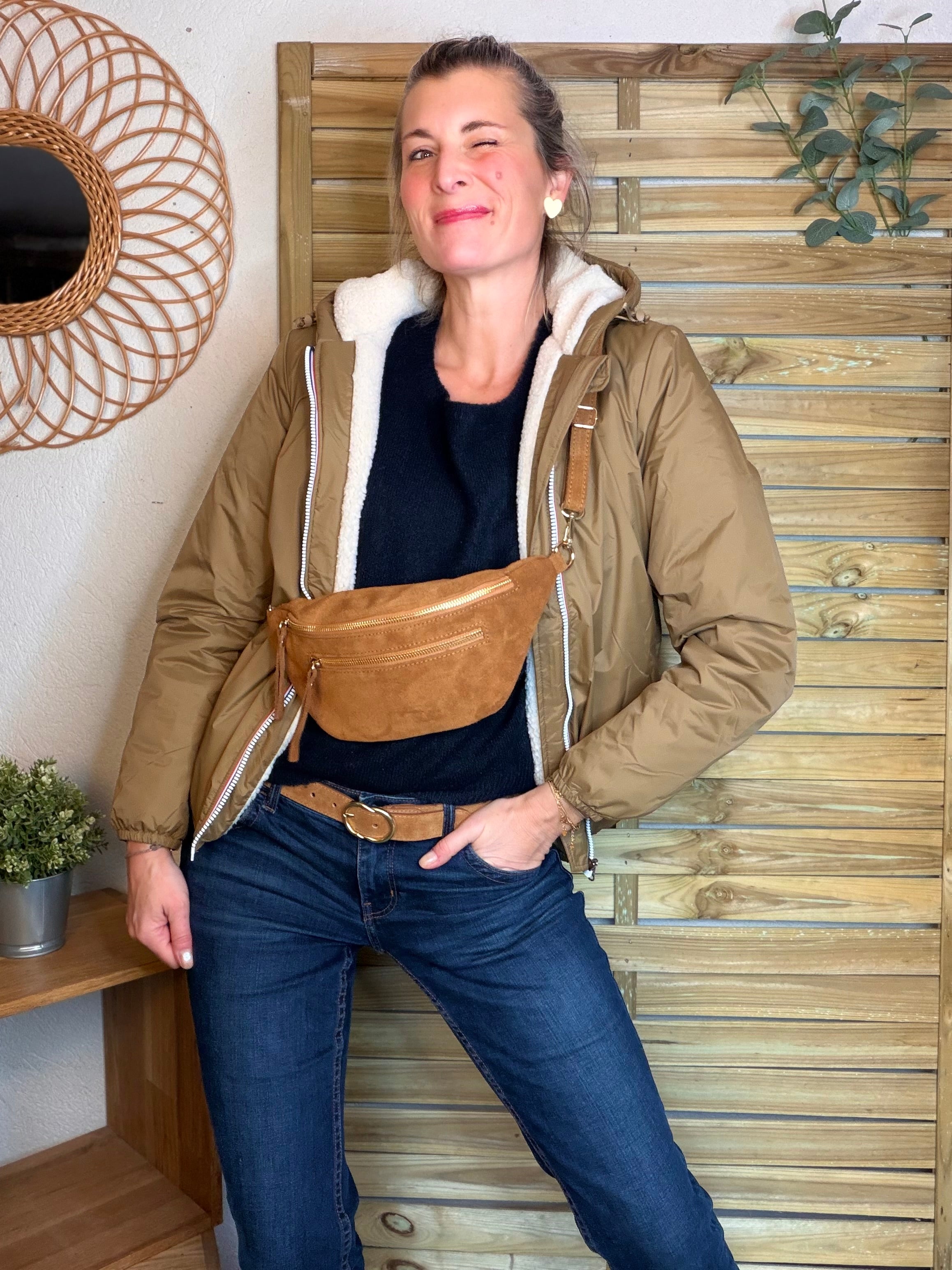 Parka Imperméable LOUISE COURT sherpa - Camel - LAURA JO