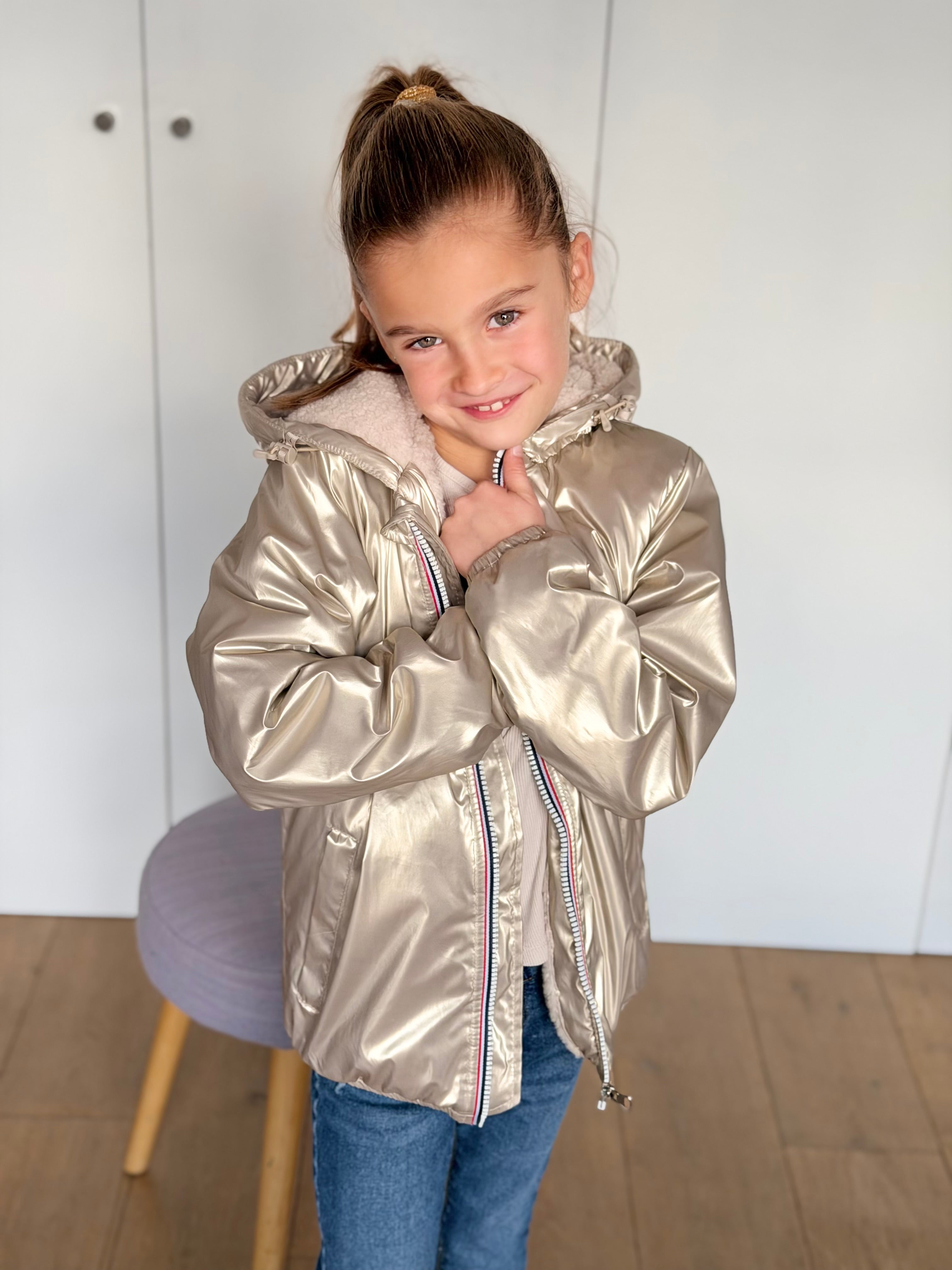 Parka Imperméable mixte LOUIS.E KIDS Sherpa - Doré - LAURA JO