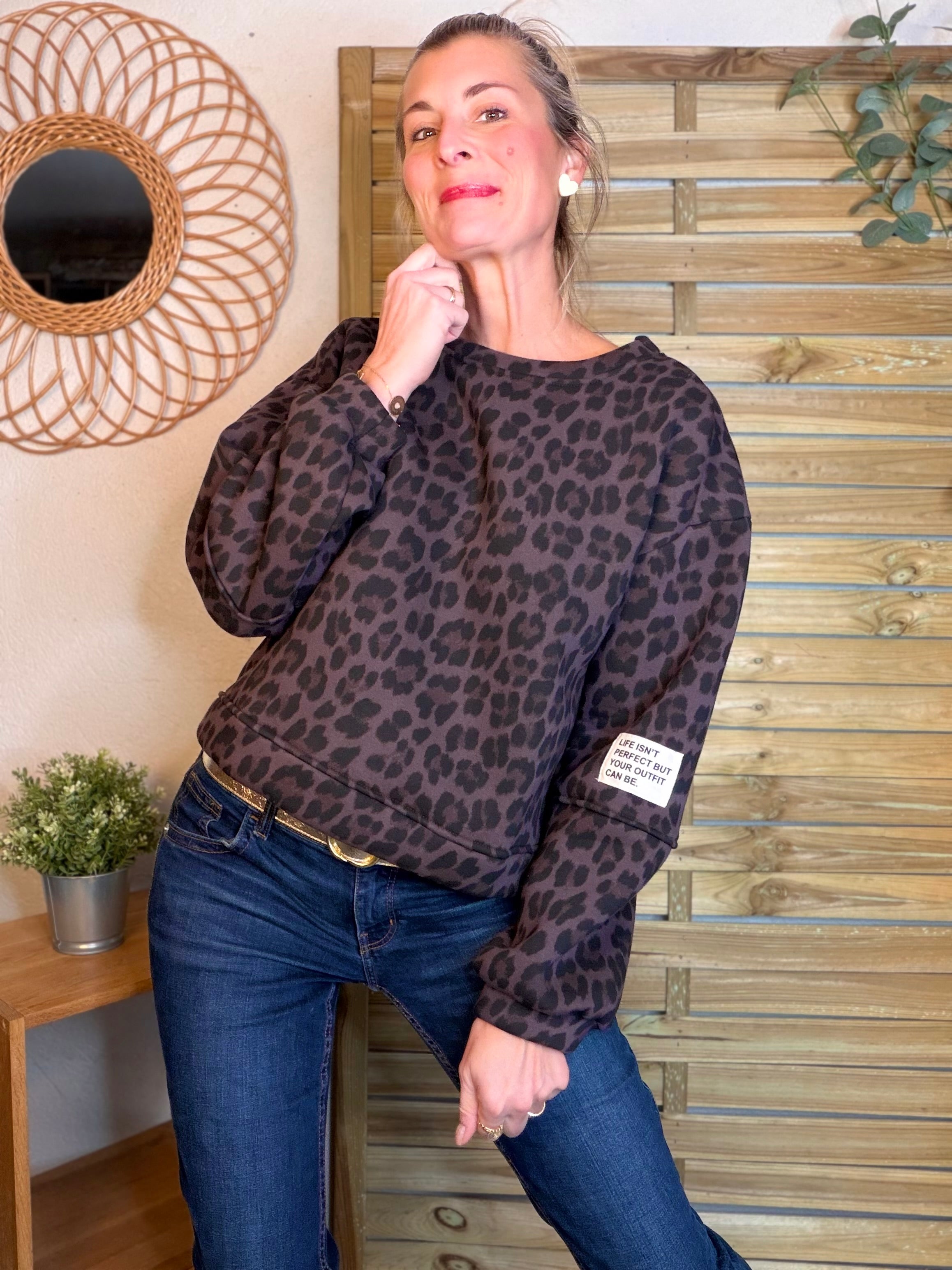 Sweat molleton imprimé Léo 🐆 MANON