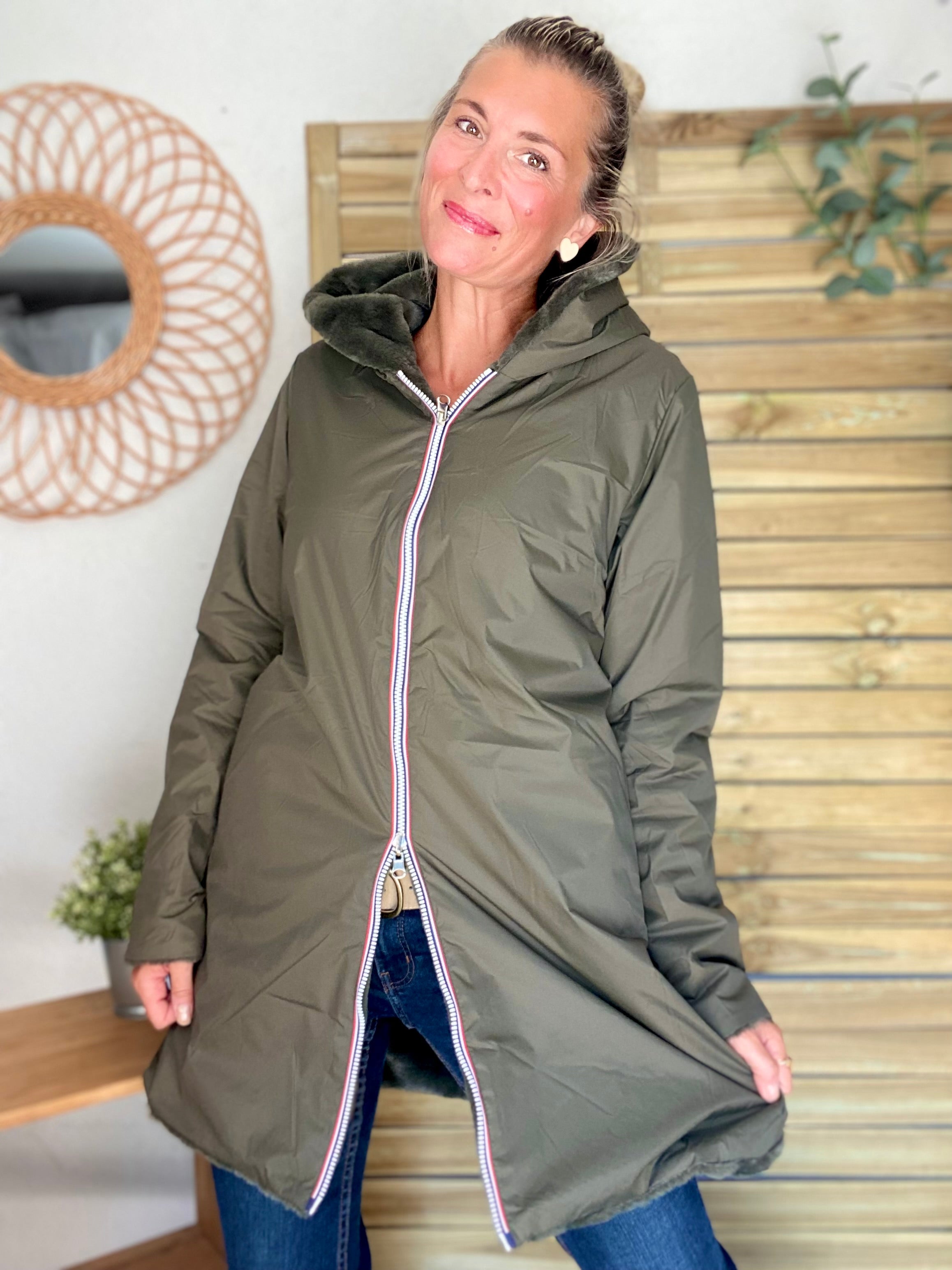 Parka Imperméable réversible fourrée Kaki / Kaki ALIX - LAURA JO