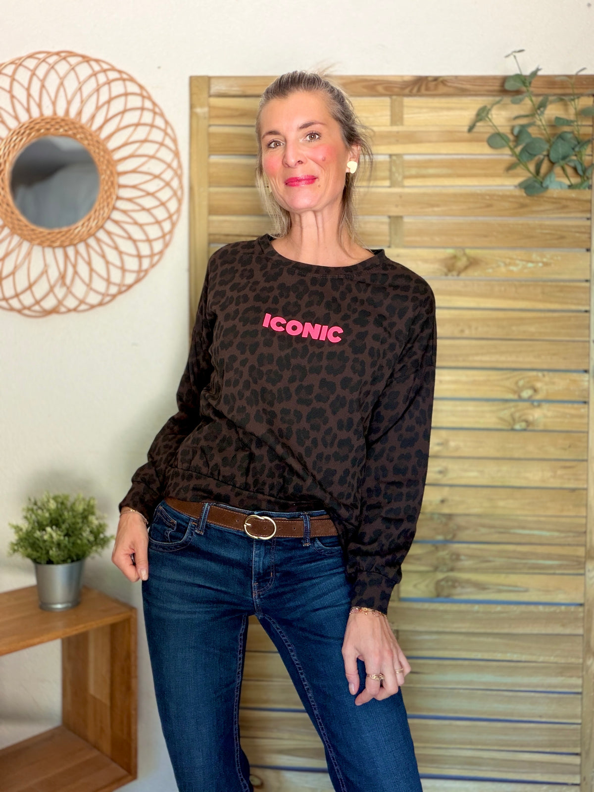 Sweat ICONIC léger 100% coton FAUSTINE Léo choco (taille 34 à 46) (Copie)