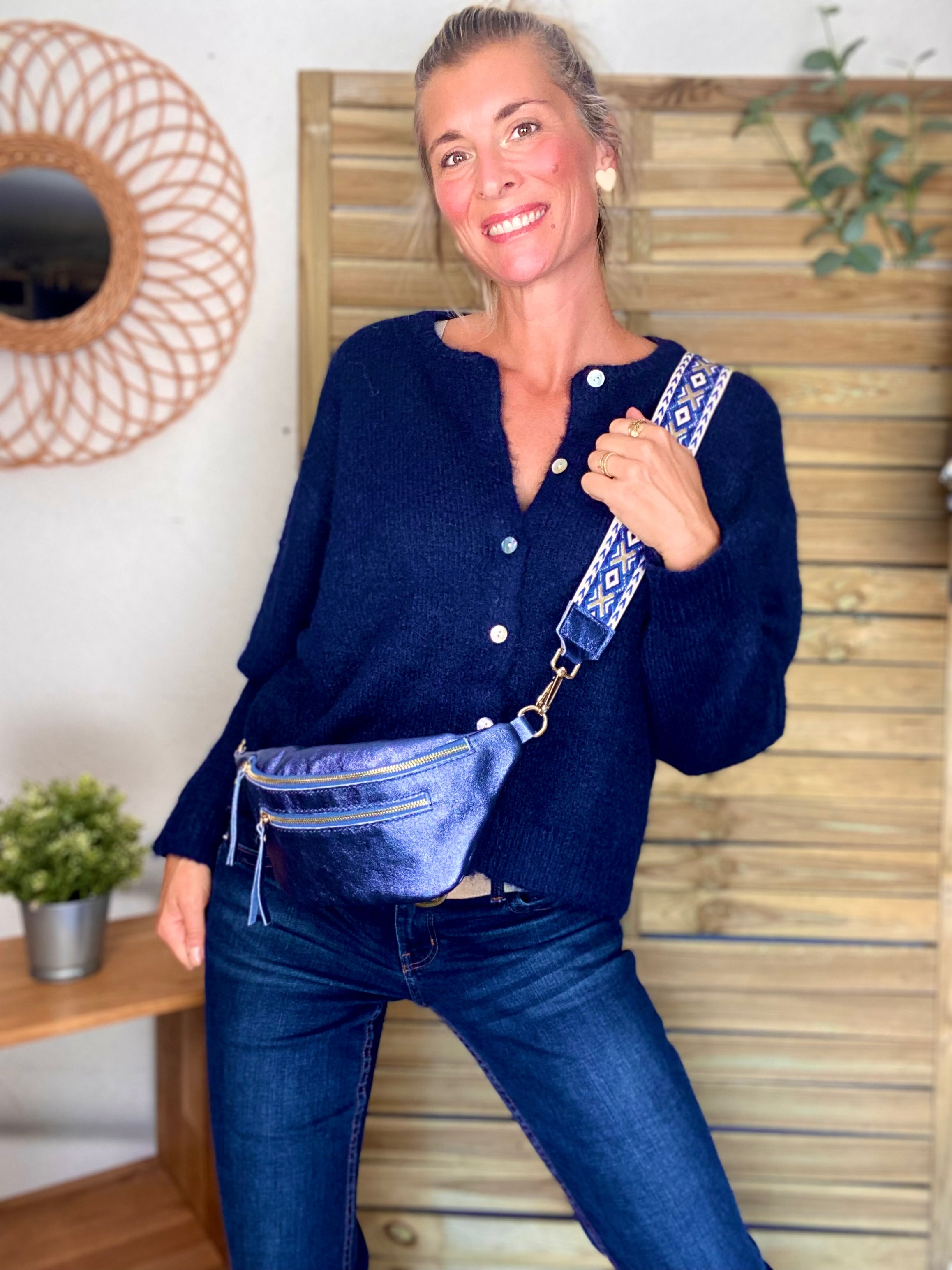Gilet en maille SYDNEY - Bleu marine