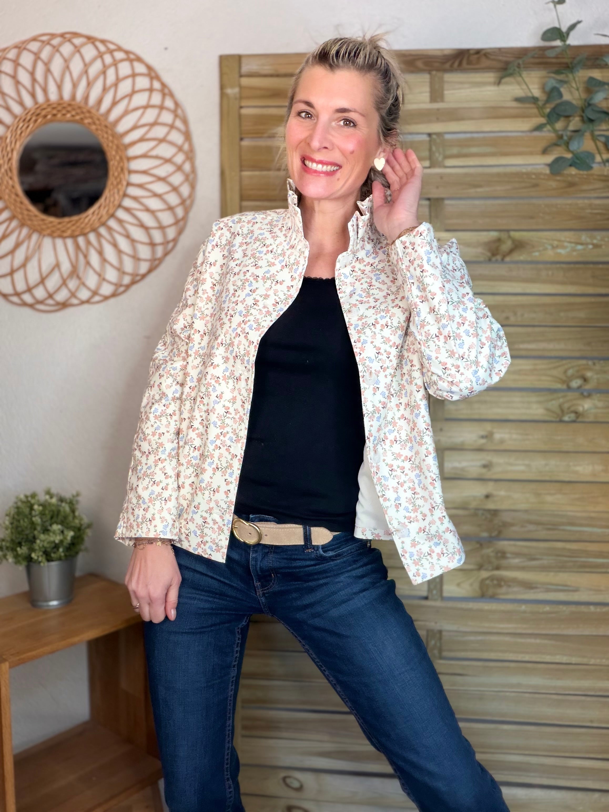 Veste col victorien NICKY Fleurie