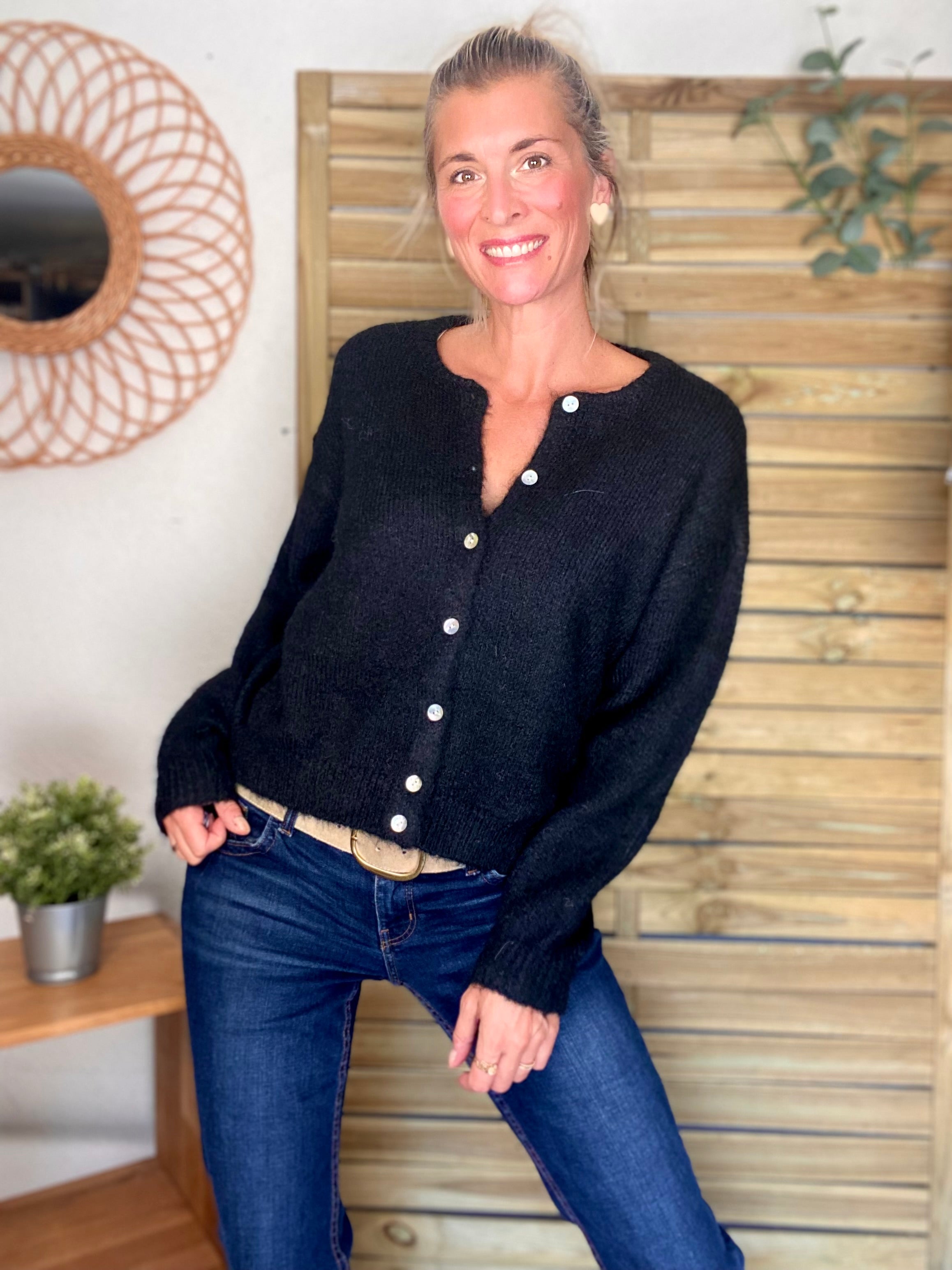 Gilet en maille SYDNEY - Noir