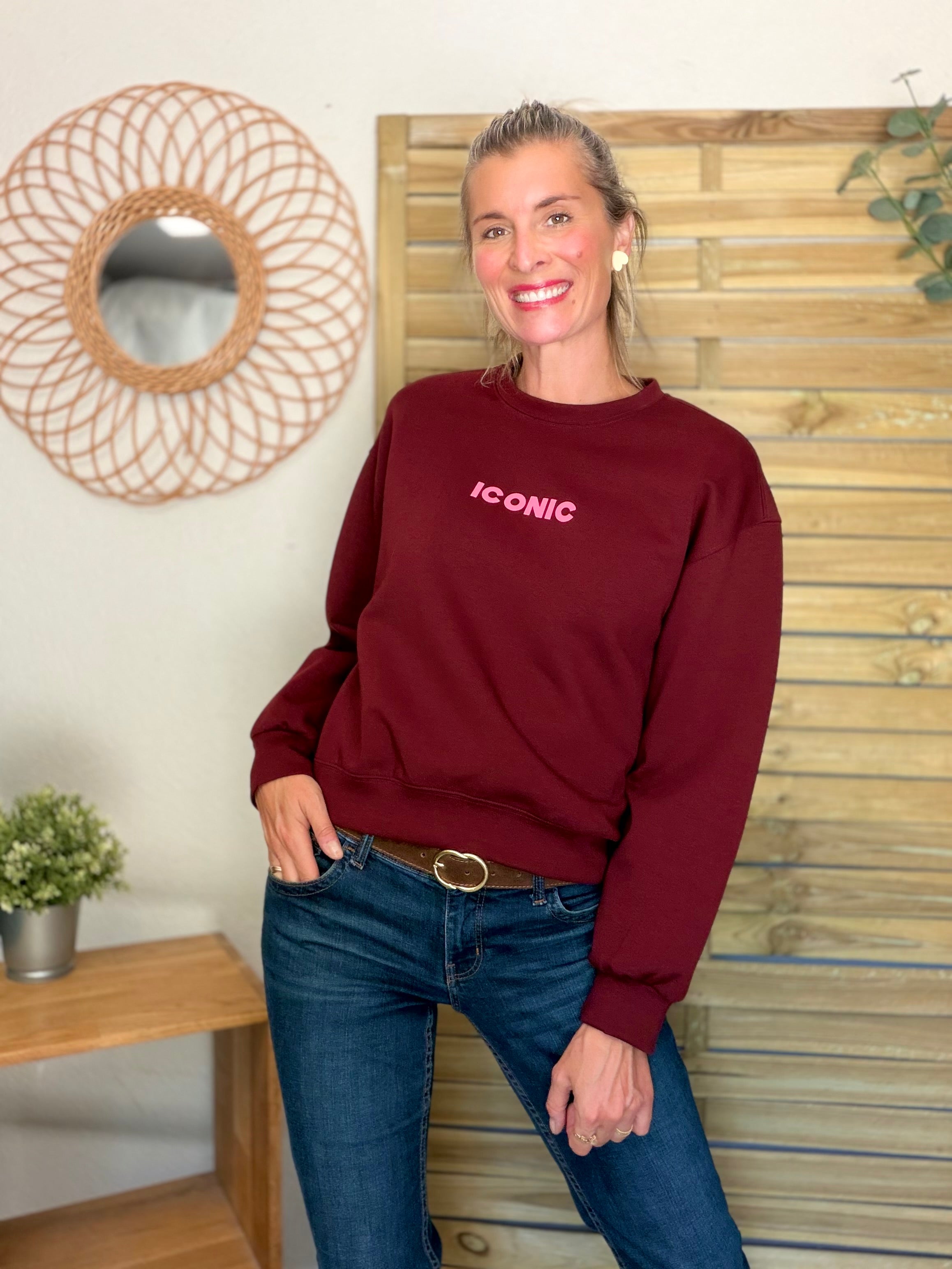 Sweat ICONIC ultra doux OMBLINE - Bordeaux