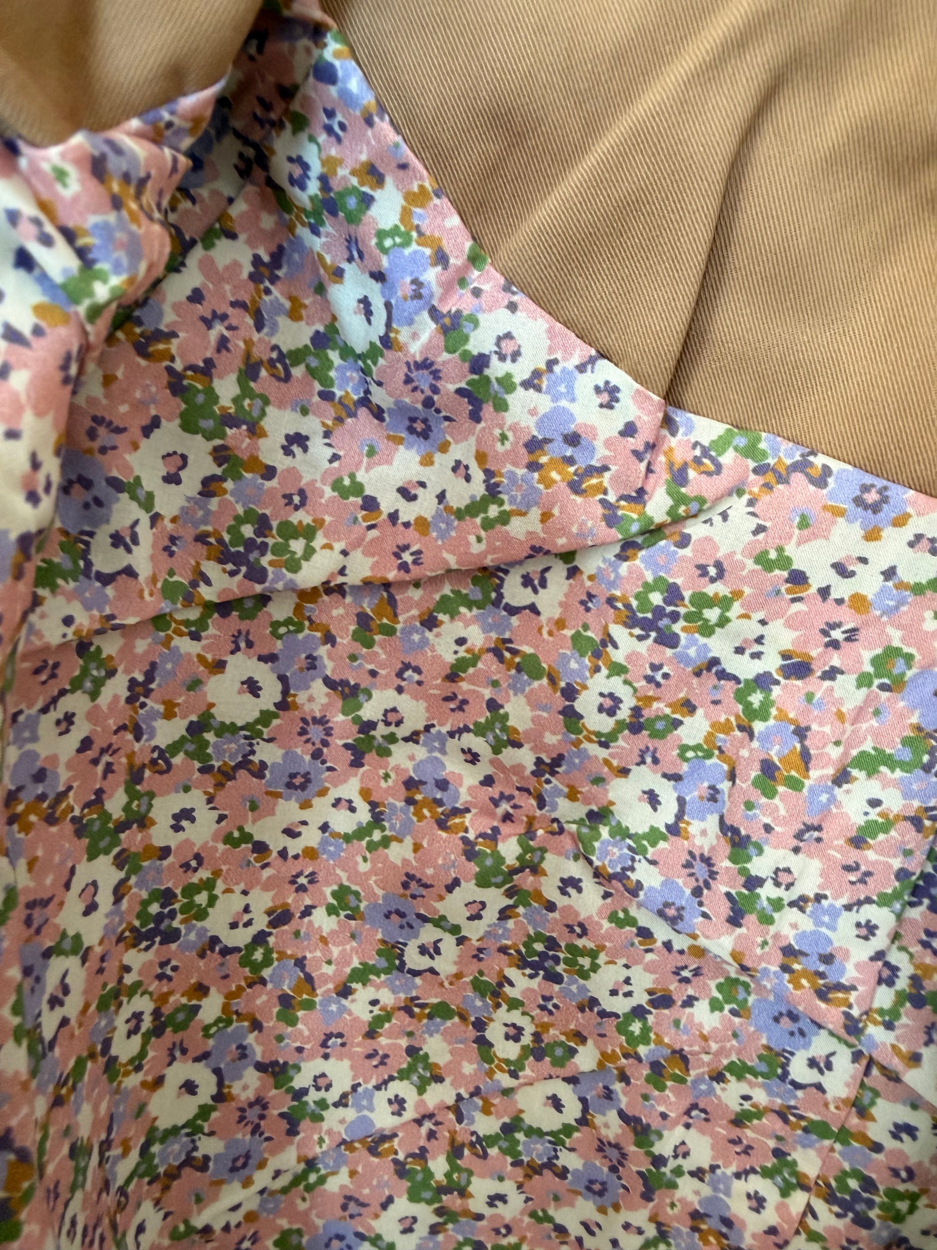 Veste Trench en coton Camel avec Liberty - MAHAUT - LILI et LALA