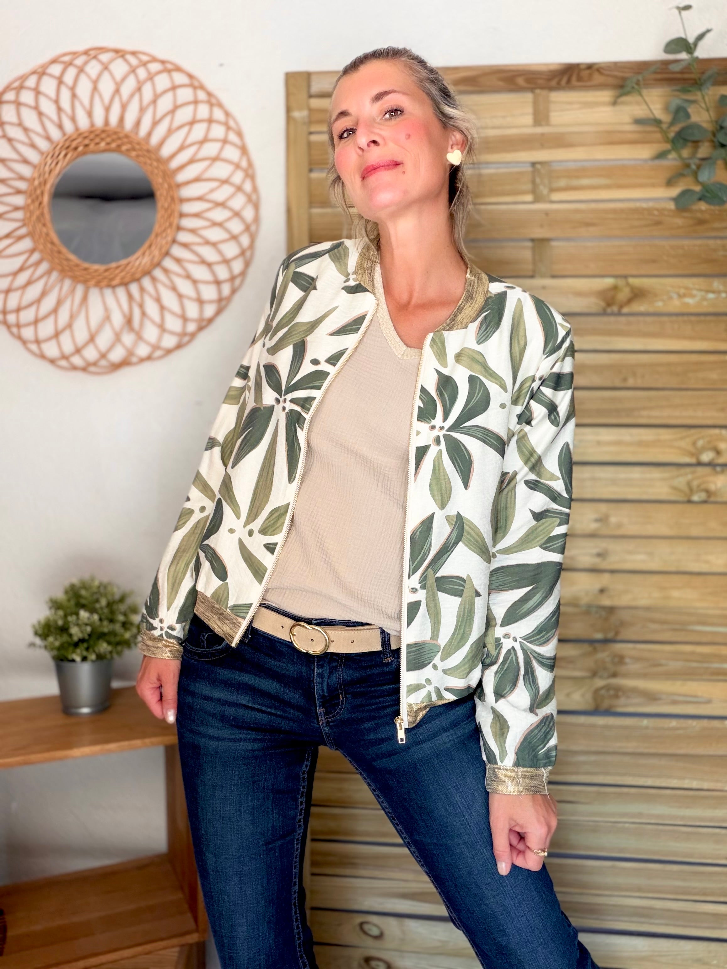 Veste bombers feuillage ANAÏS
