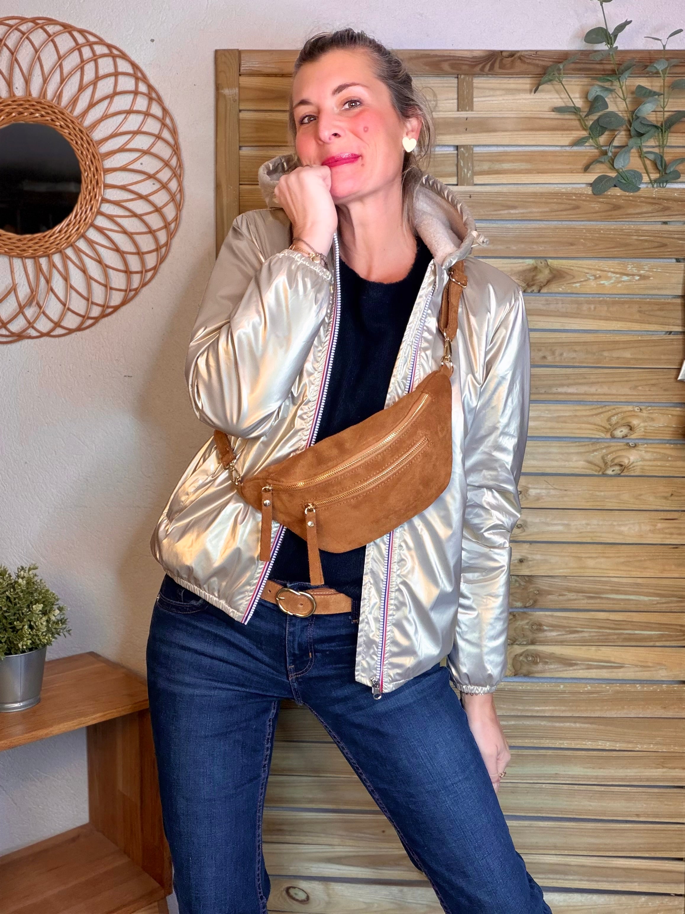Parka Imperméable LOUISE COURT sherpa - Doré - LAURA JO (DÉSTOCKAGE sur Taille L)