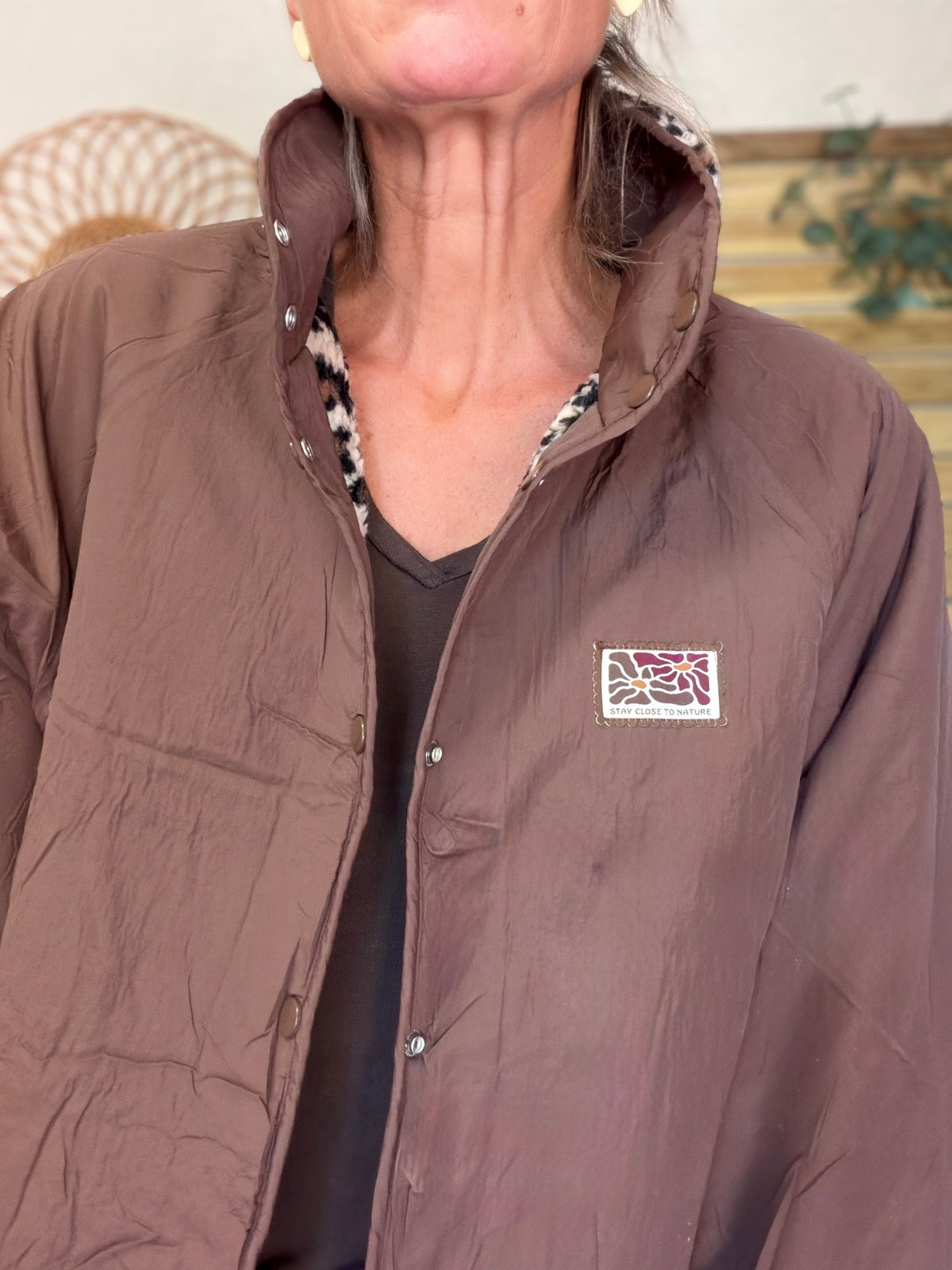 Veste matelassée réversible Sherpa AMÉLIE Choco / Léo