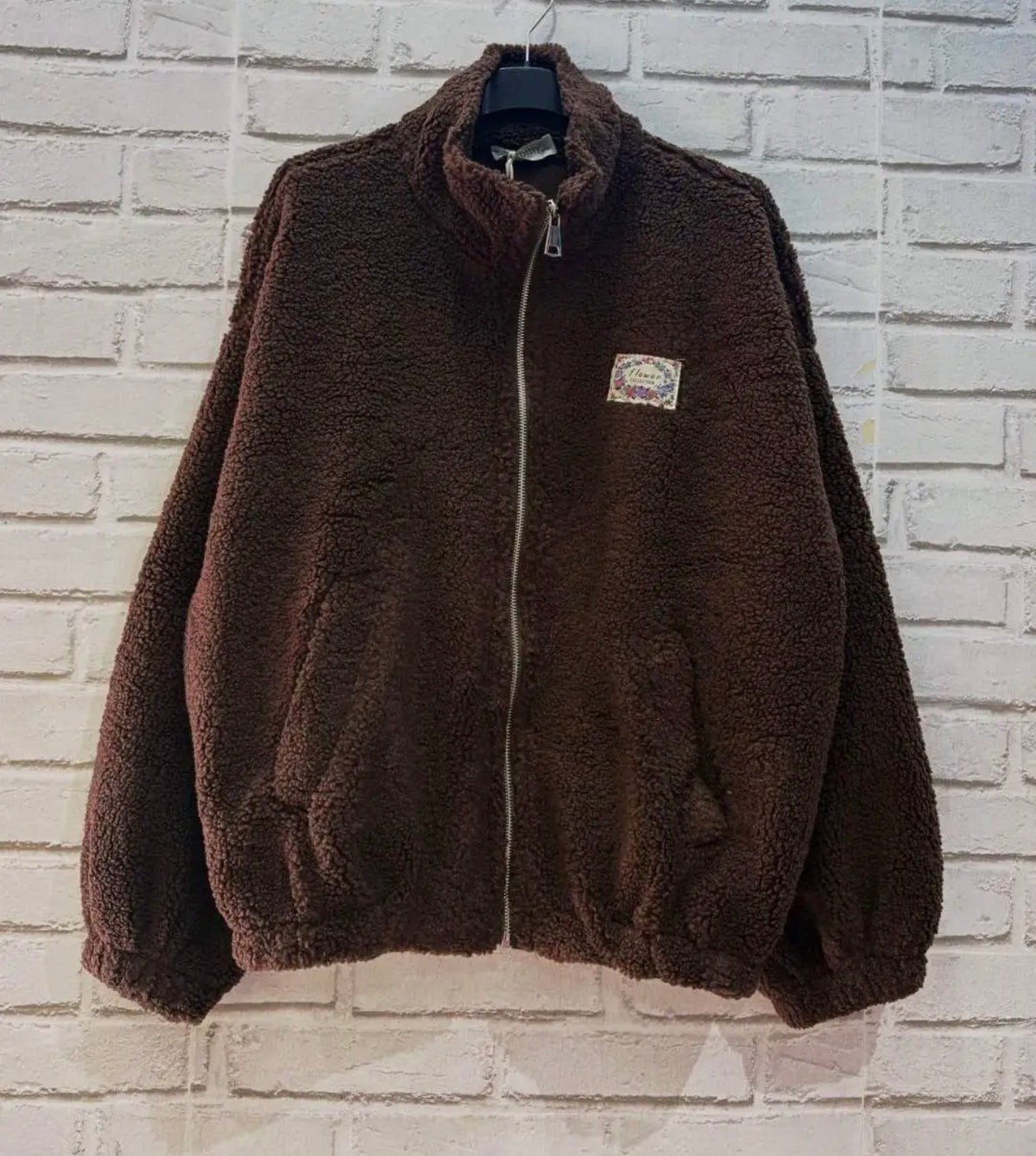 Veste Sherpa zippée LÉONIE Chocolat