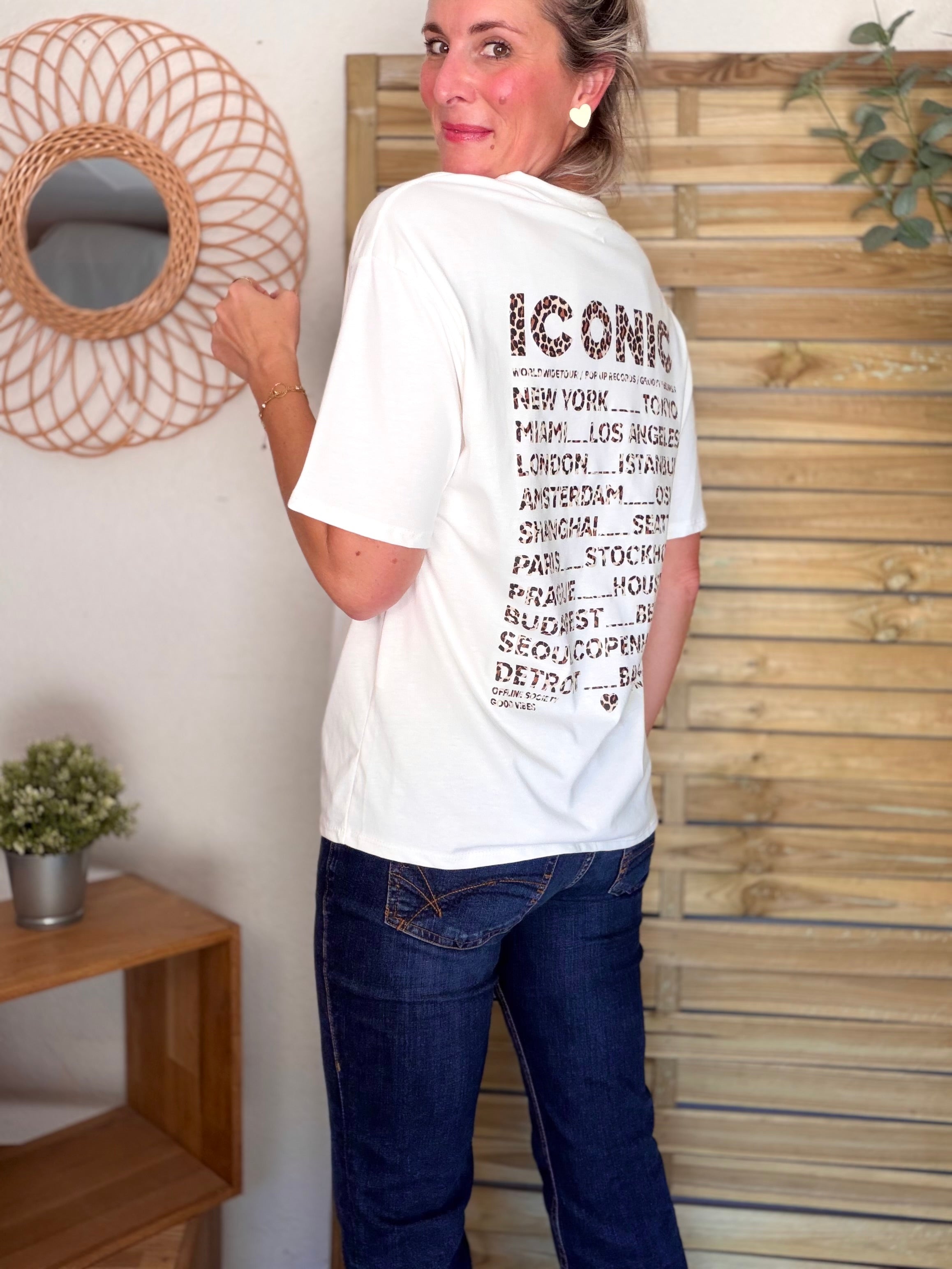 Tee shirt ICONIC Léo LÉONA Blanc