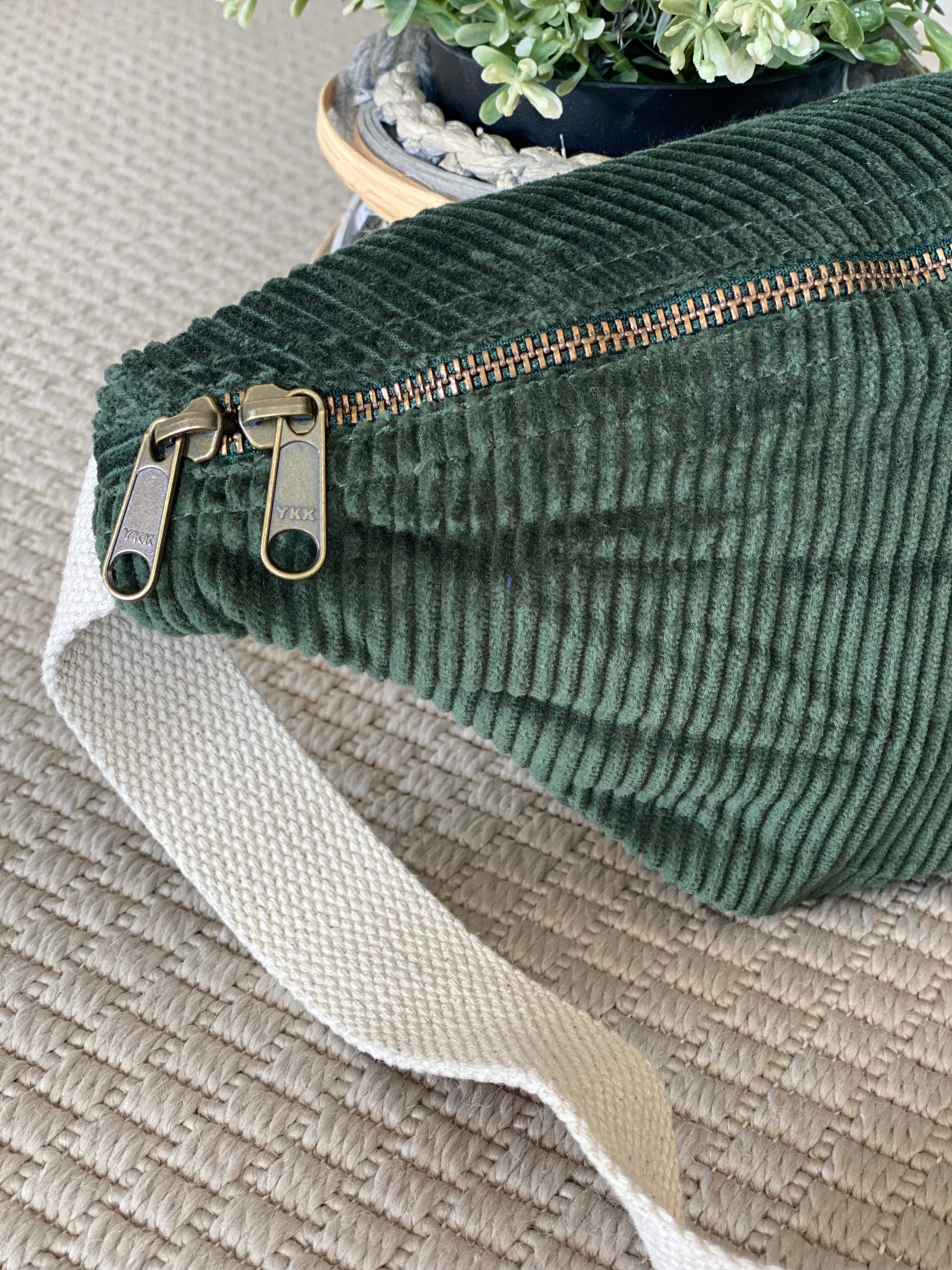 Sac banane HINDBAG Olivia Velours Vert Sapin