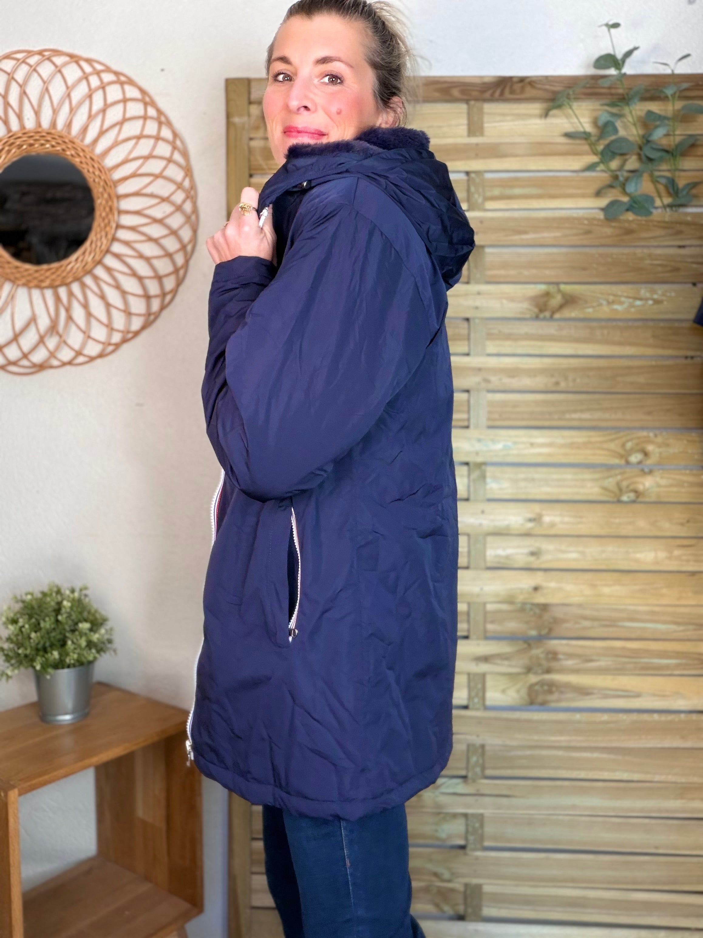 ⚡️ ARRIVAGE - Parka Imperméable fourré ALICE - Bleu marine