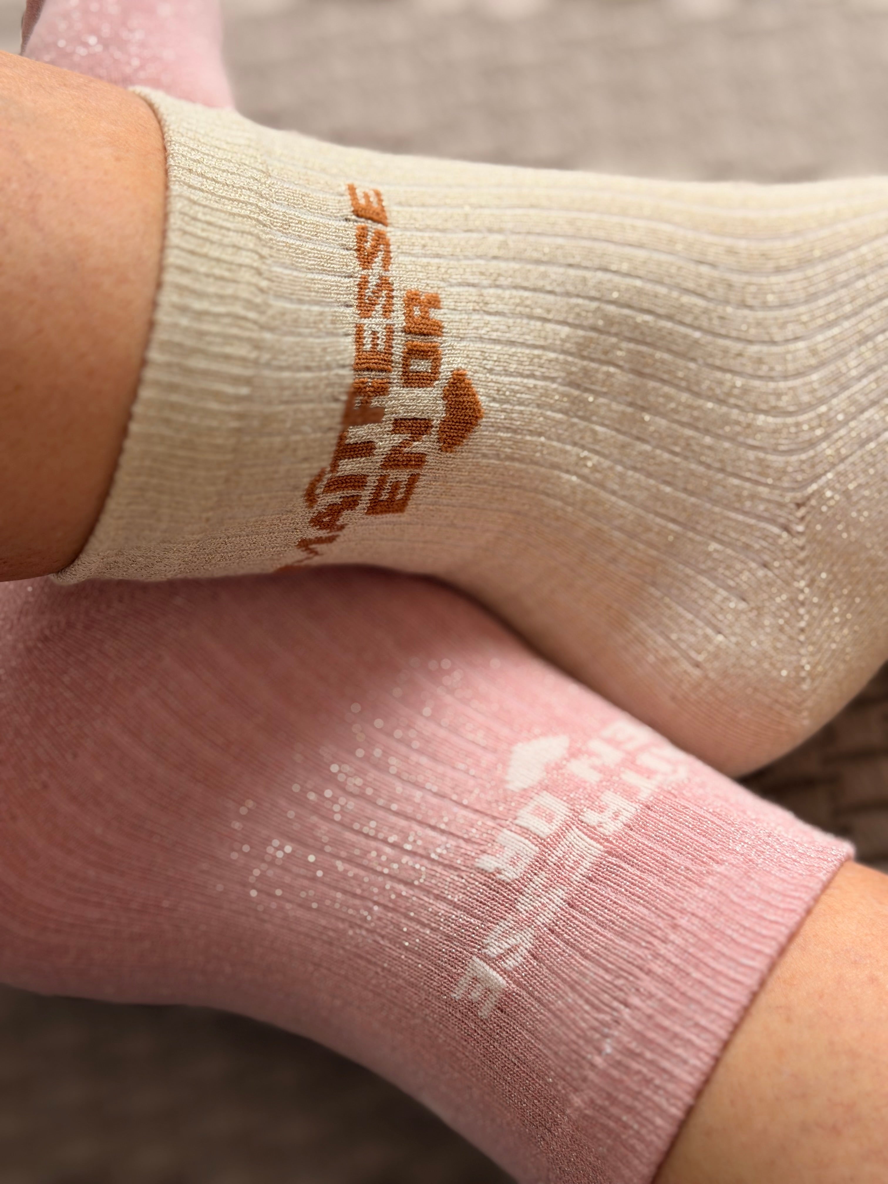 Chaussettes scintillantes glitter ZIA - Maîtresse / Maman / Amoureuse