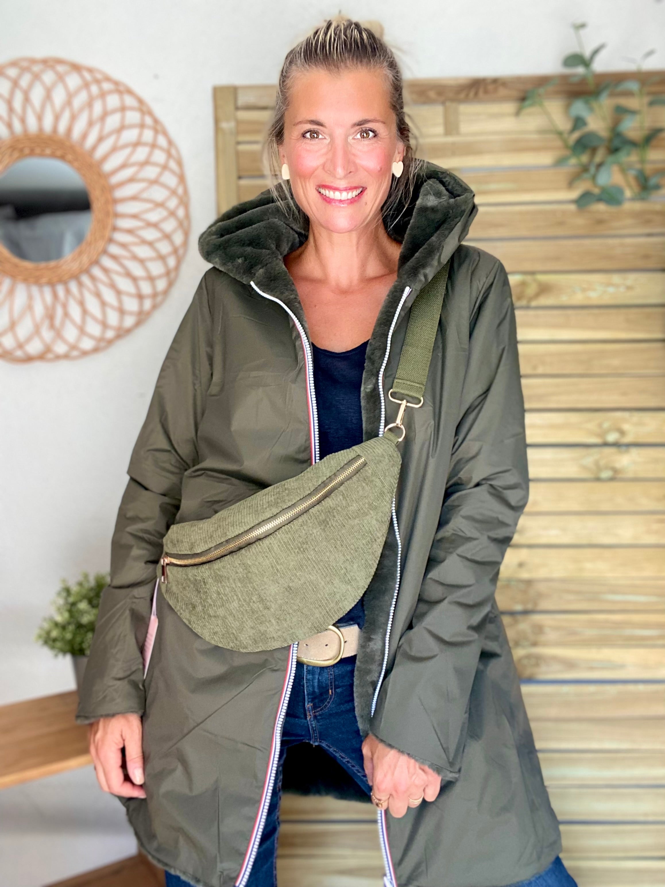 Parka Imperméable réversible fourrée Kaki / Kaki ALIX - LAURA JO