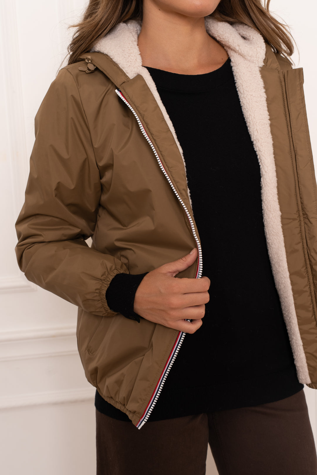 Parka Imperméable LOUISE COURT sherpa - Camel - LAURA JO