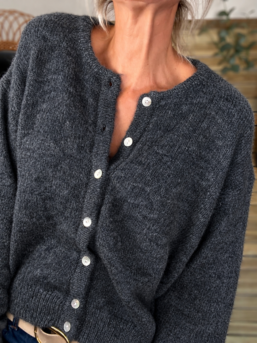 Gilet en maille MERYL - Carbone (Gris foncé)
