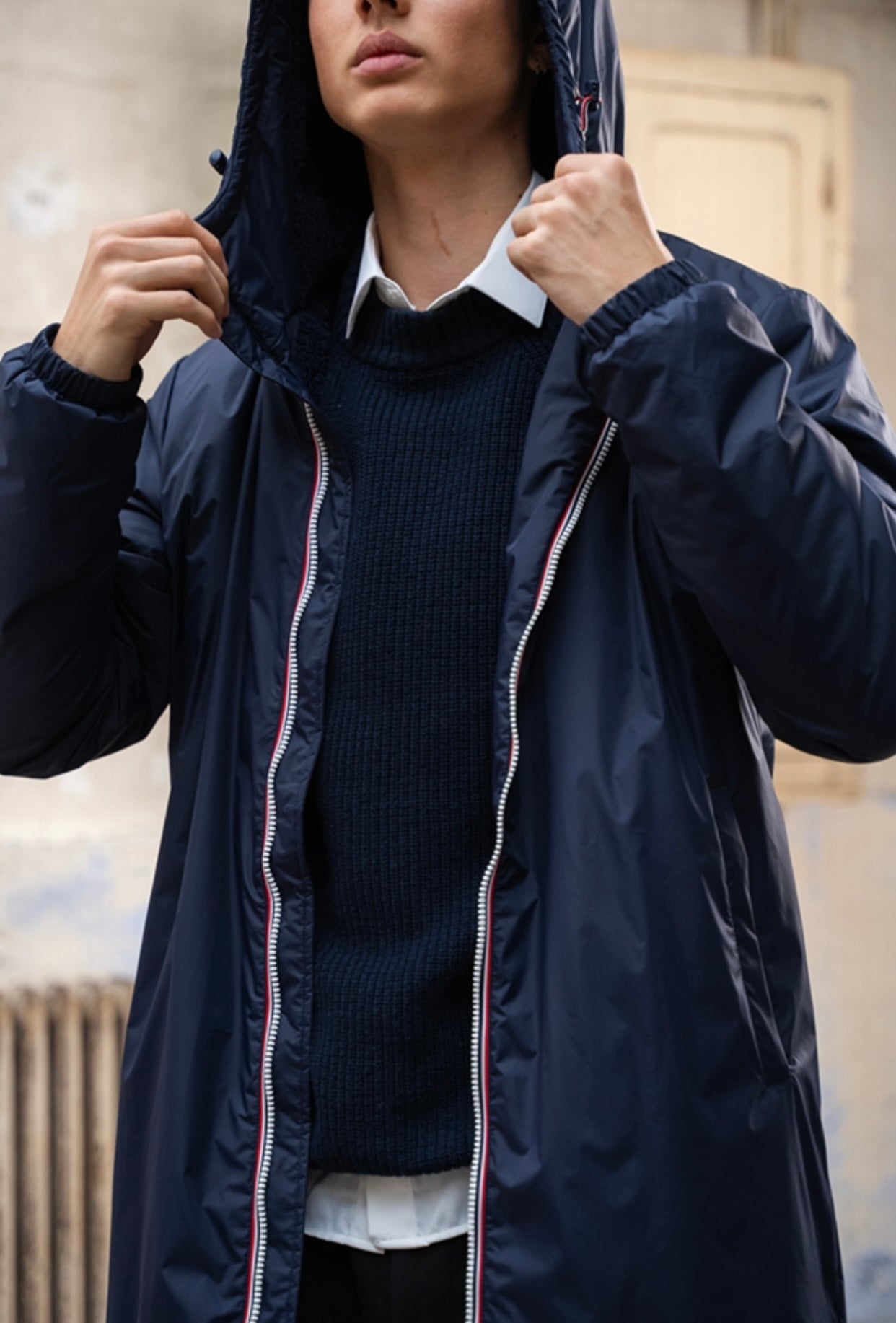 Imperméable bleu best sale marine homme