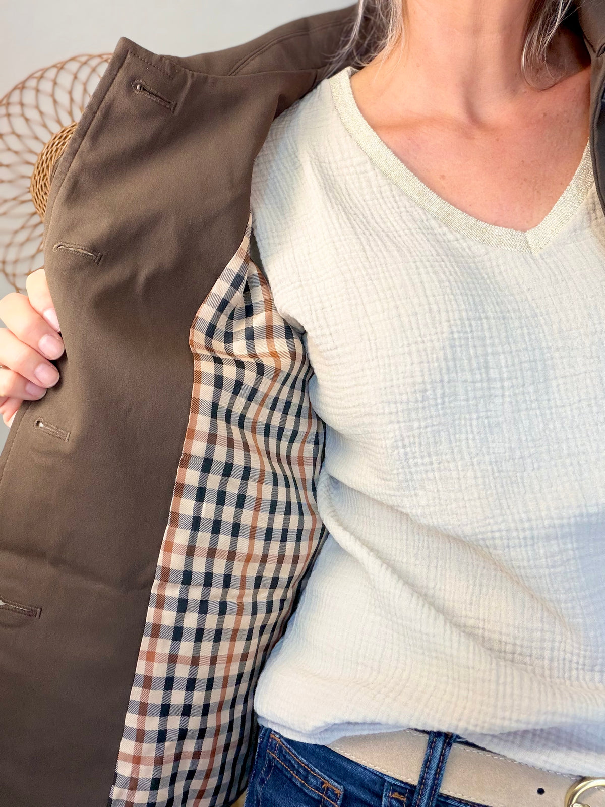 ⚡️ ARRIVAGE • Veste Trench, doublure à carreaux DANA Chocolat